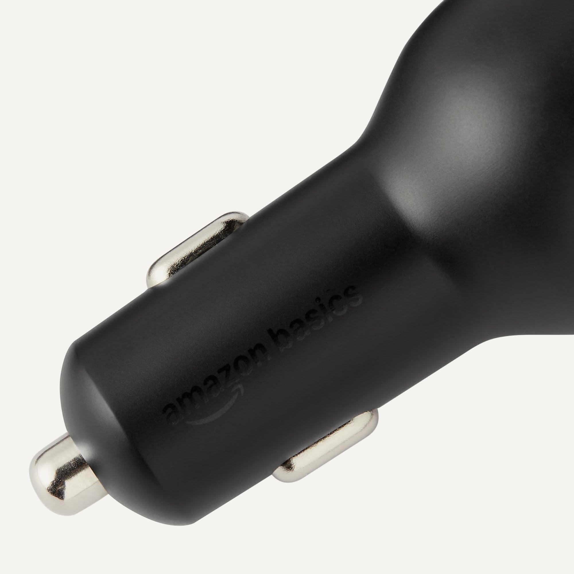 Amazon Basics caricabatterie auto 60W con cavo spiralato 3 porte