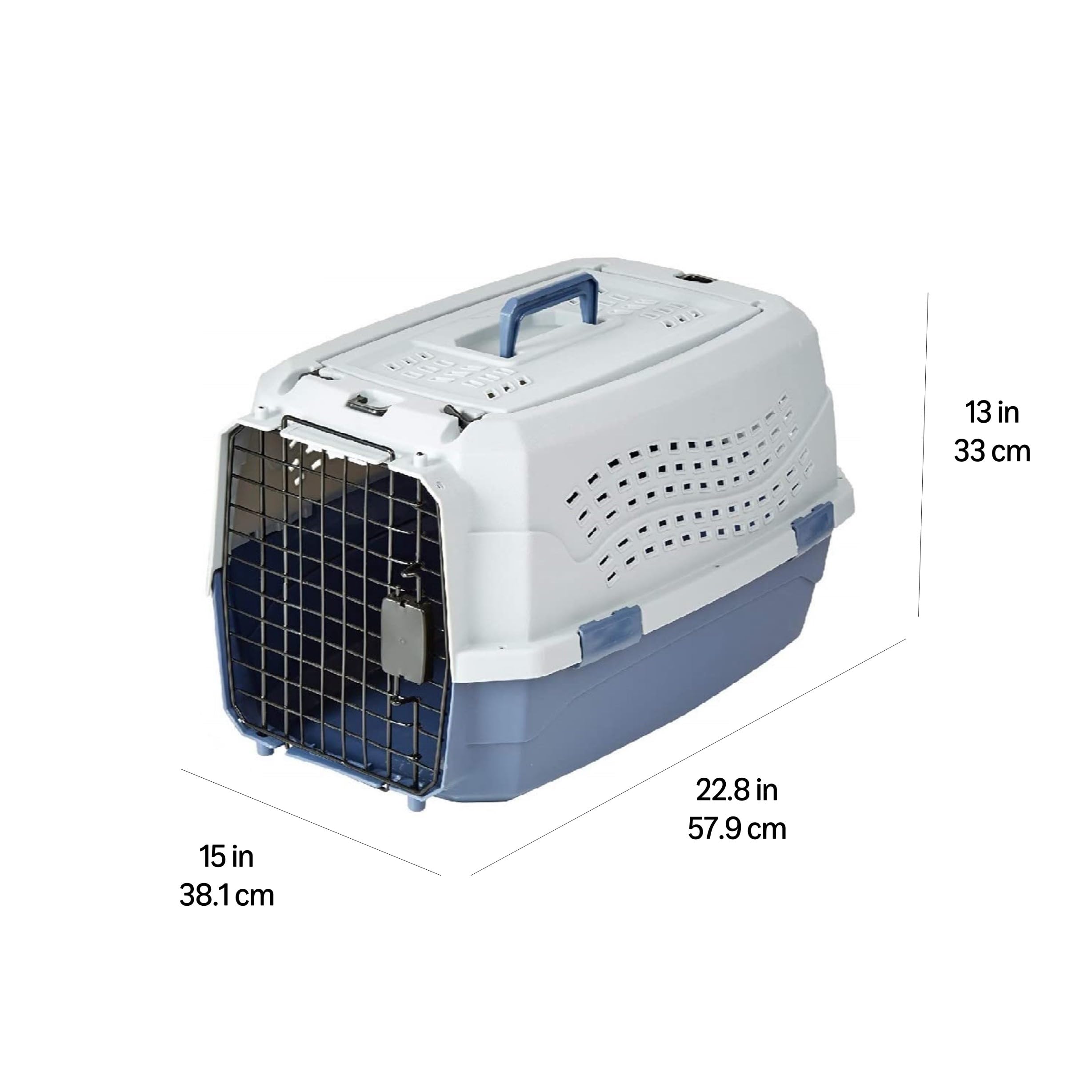 Amazon Basics Trasportino 23 Pollici 2 Porte Blu 58x38x33 cm