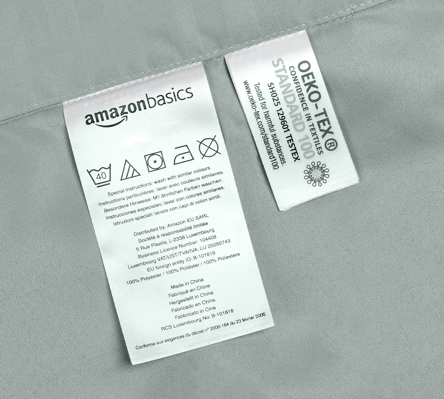 Amazon Basics Set Copripiumino Matrimoniale 3 Pezzi Grigio Scuro
