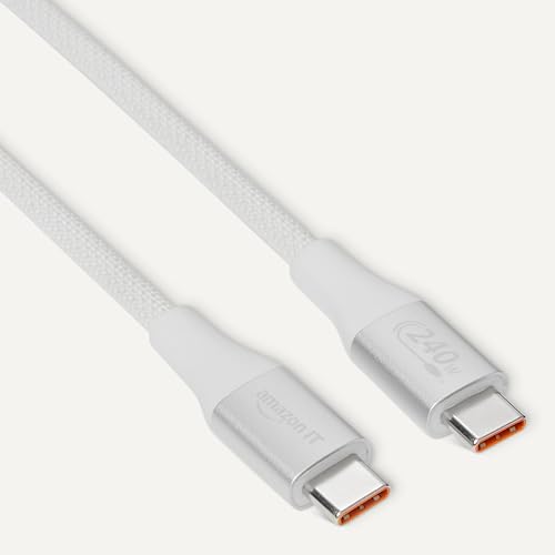 Amazon Basics Cavo USB-C 240W 1,8 m Bianco Confezione da 50