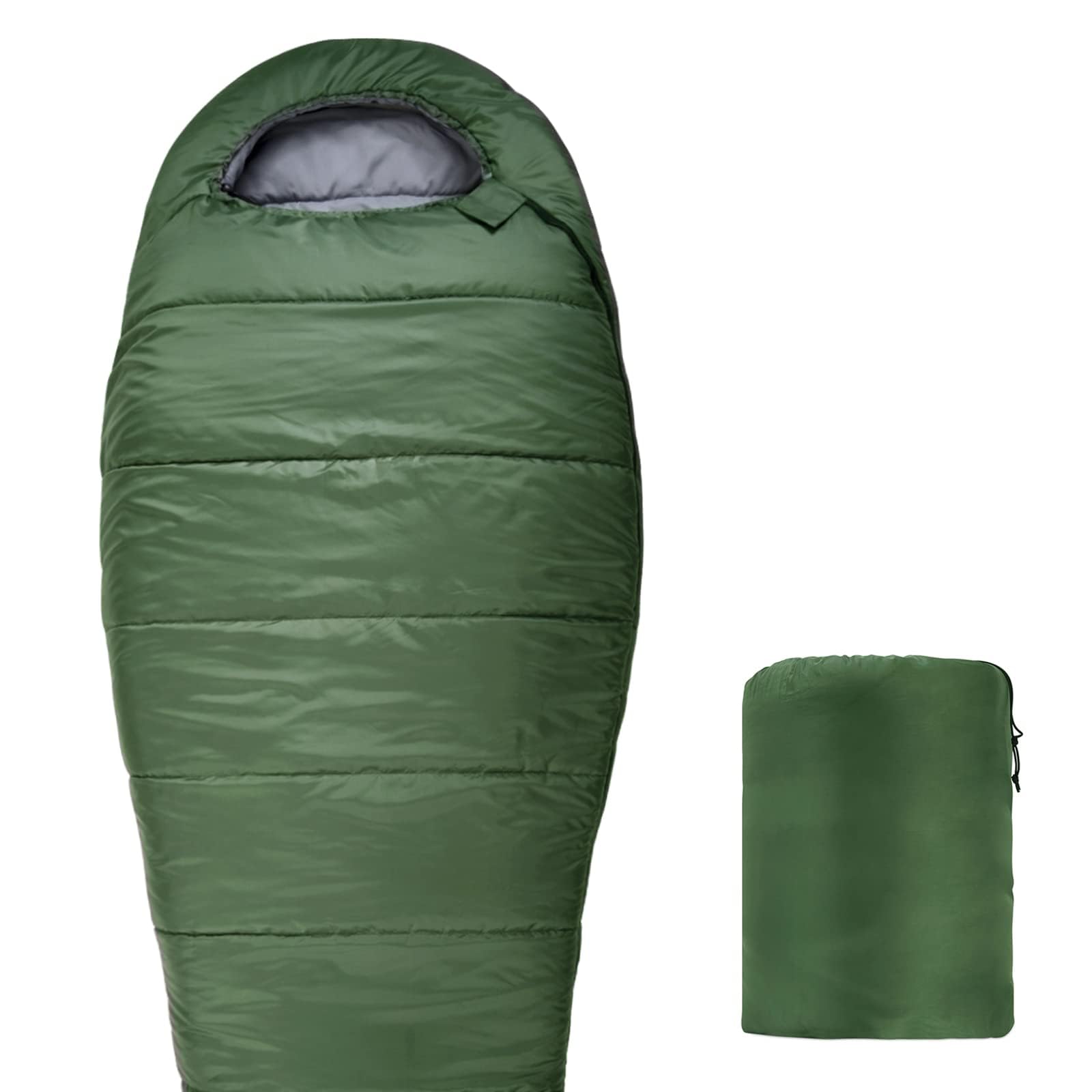 Amazon Basics Sacco a Pelo Mummia -6°C Verde Oliva