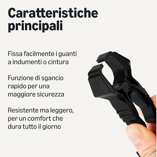 Amazon Basics Clip Guanti Lavoro Nere Confezione da 24