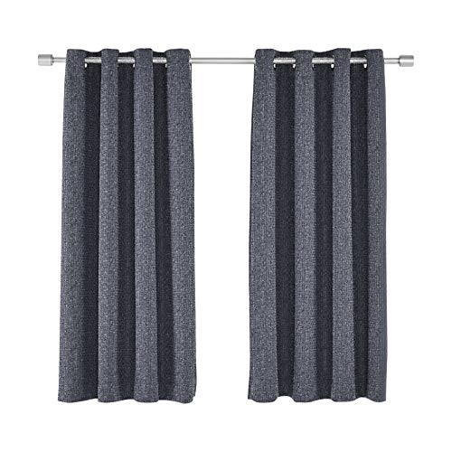 AmazonBasics Basket Weave 100% Blackout tende oscuranti 2 pz blu con occhielli