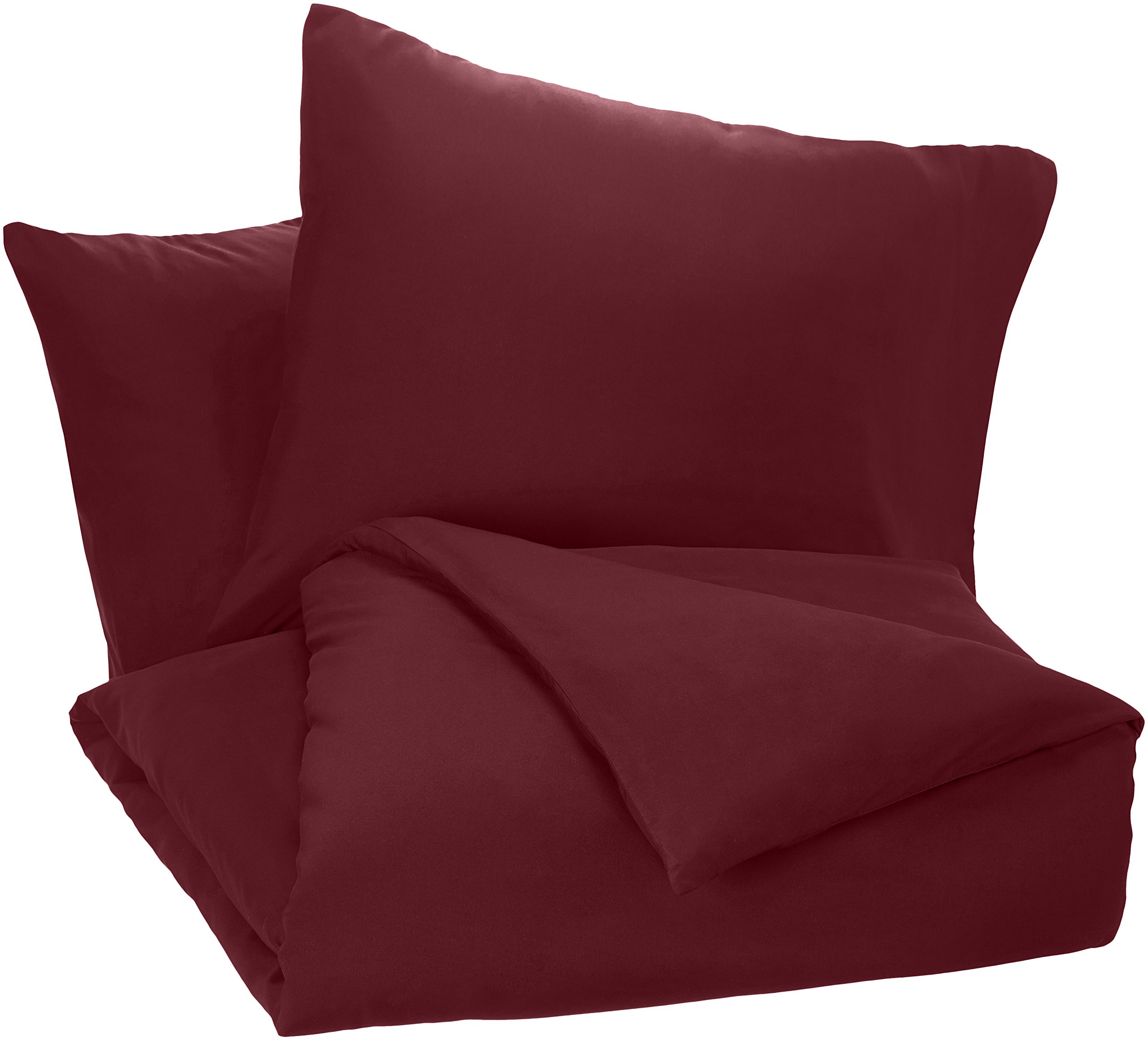 AmazonBasics Set Copripiumino Microfibra Bordeaux Matrimoniale
