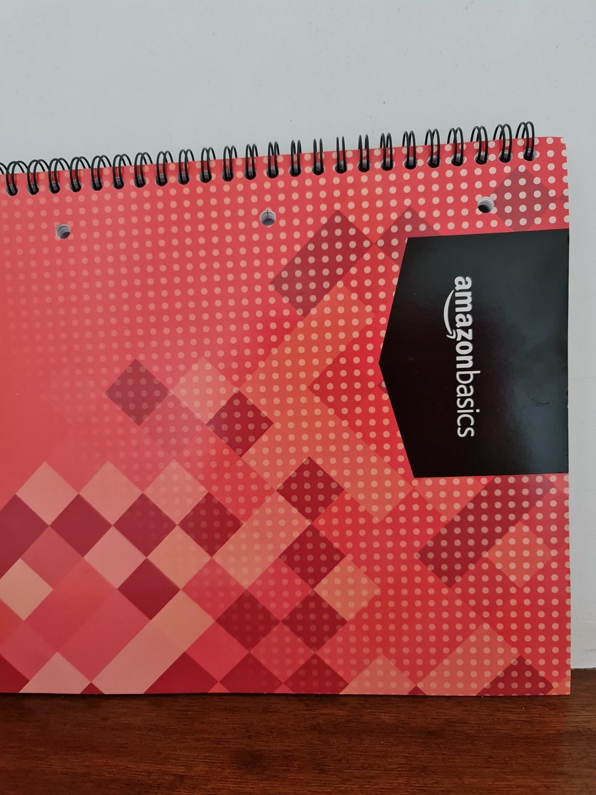 AmazonBasics Quaderno Spirale A5 80 Fogli 5 Pezzi Righe Bianchi