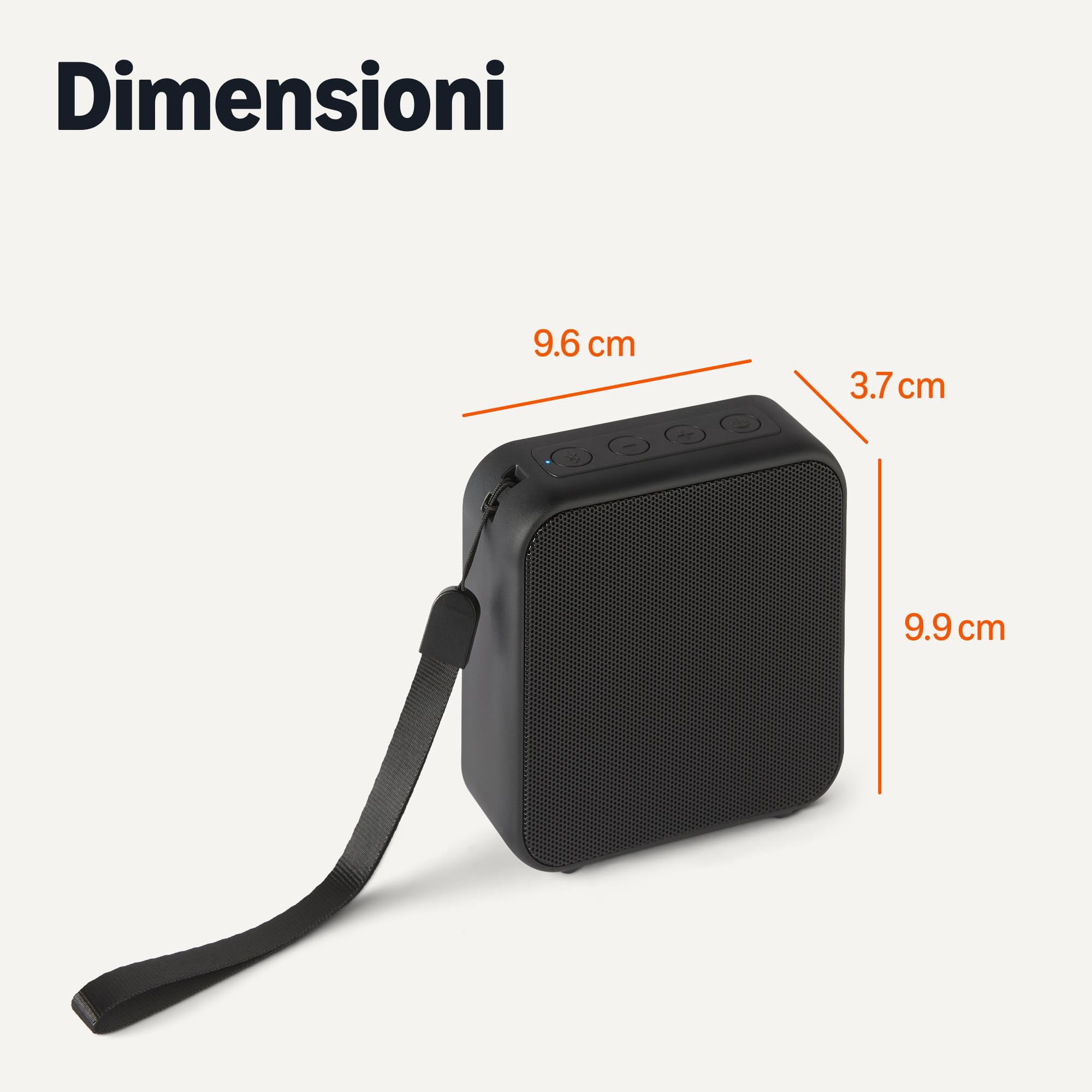 Amazon Basics Altoparlante Bluetooth Portatile 5.3 Nero IPX5