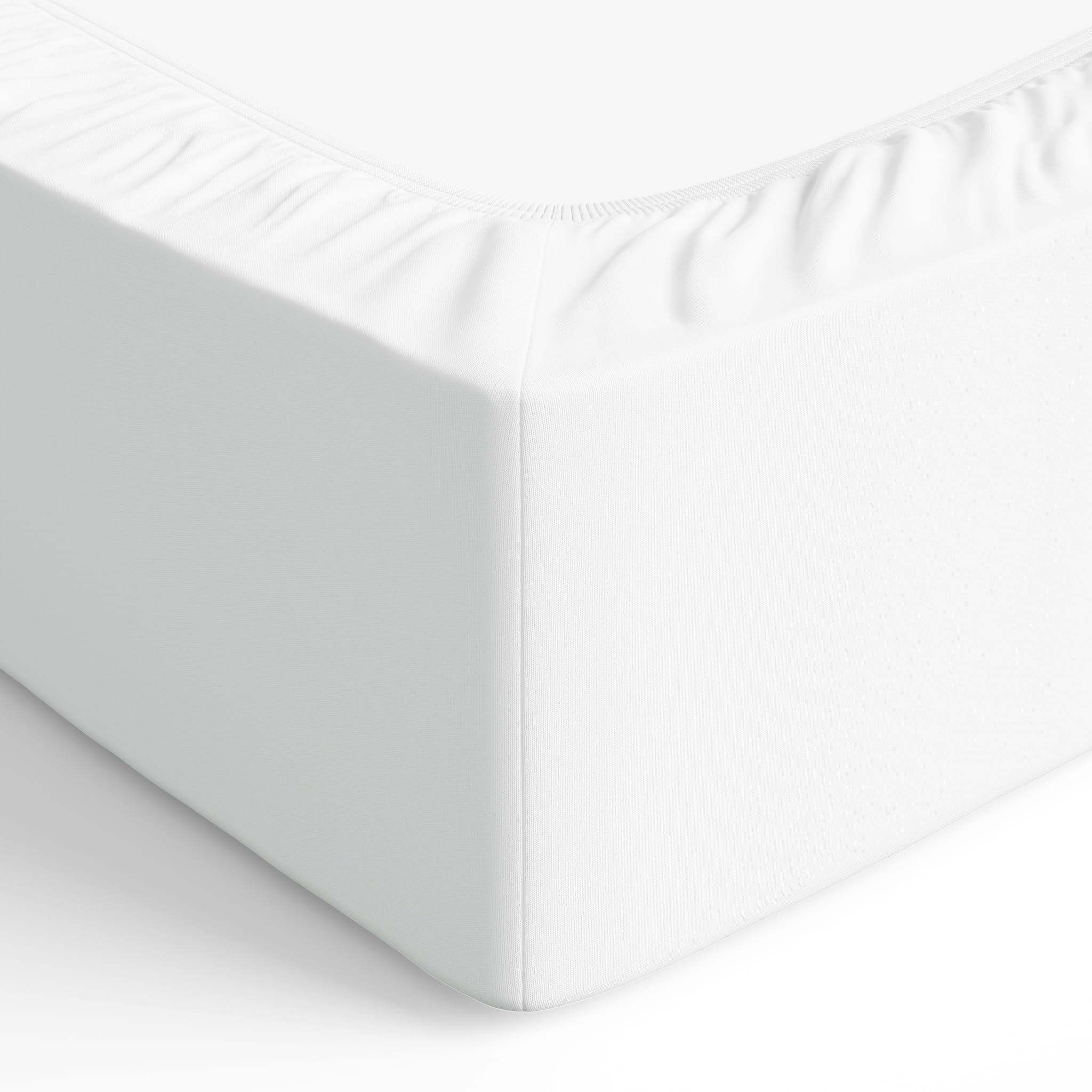 AmazonBasics Lenzuolo con Angoli 140x200 Bianco Jersey Cotone