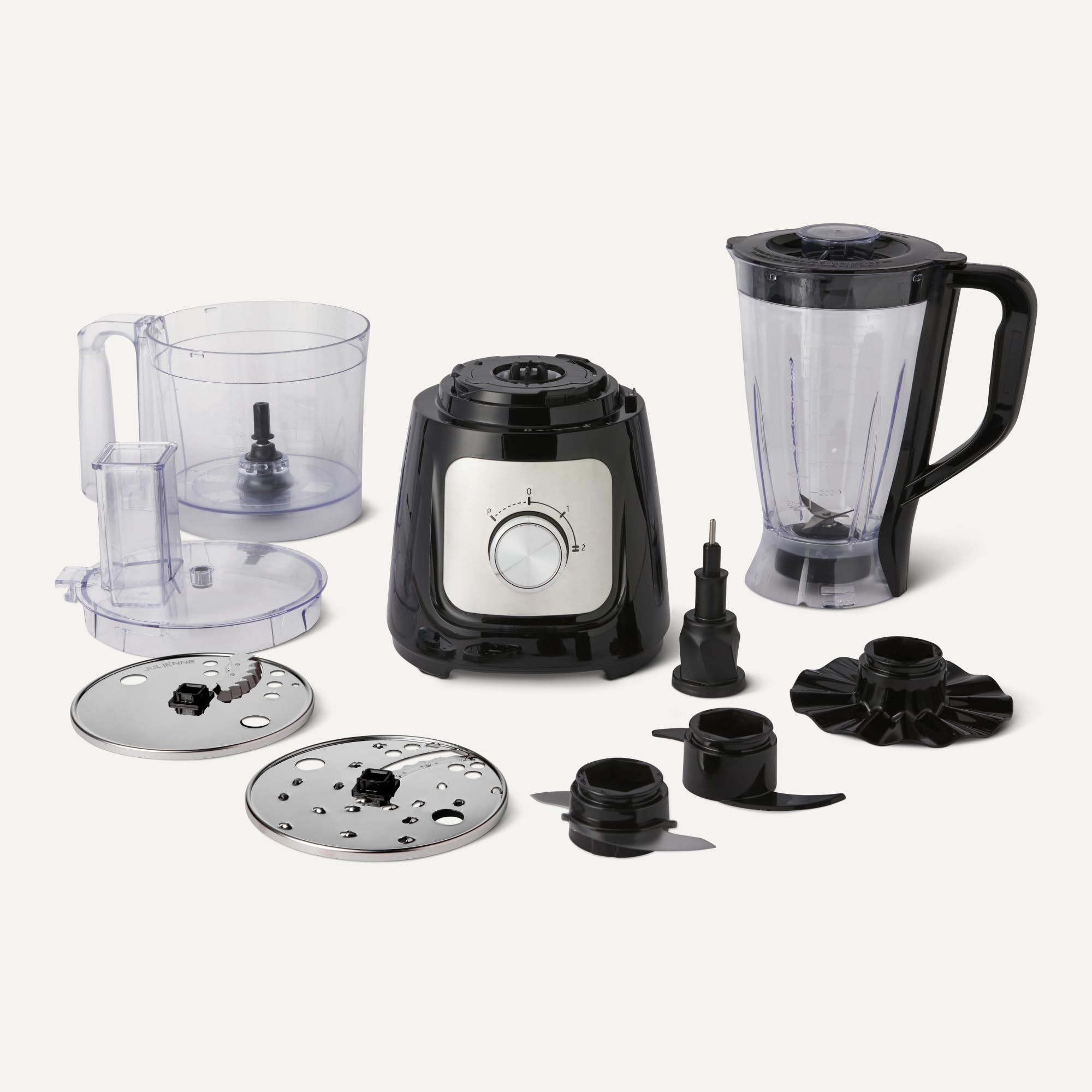 Amazon Basics Robot Cucina 800W Nero 2,4 L con Frullatore