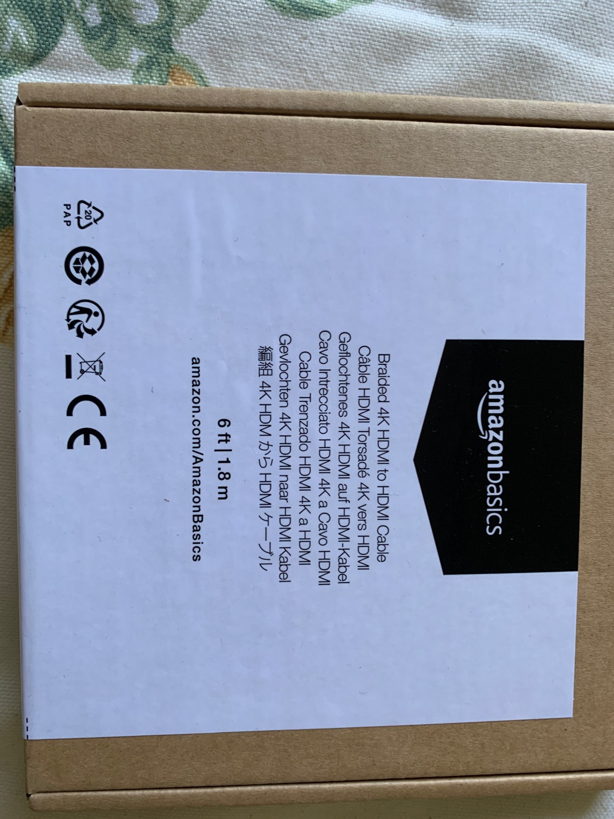 Amazon Basics cavo HDMI intrecciato 0,9 m nero 4K