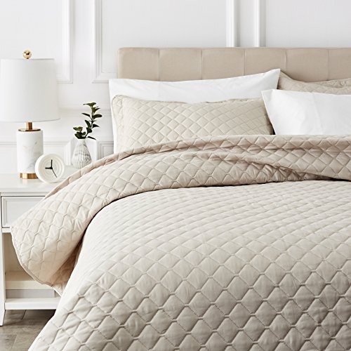 Amazon Basics Copriletto Trapuntato 170x210 Beige Rombi