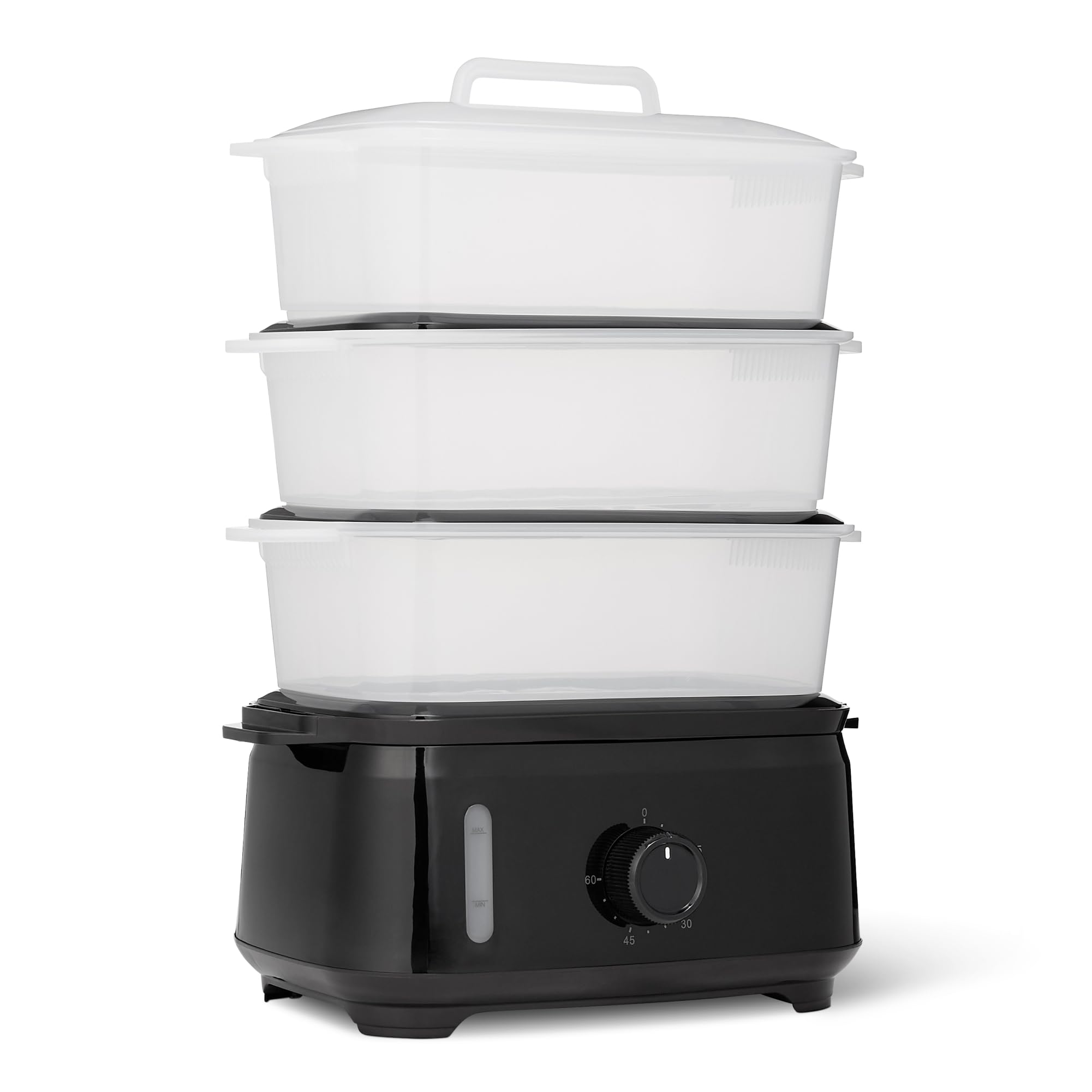 Amazon Basics Vaporiera Elettrica 9L 3 Livelli Nera 950W