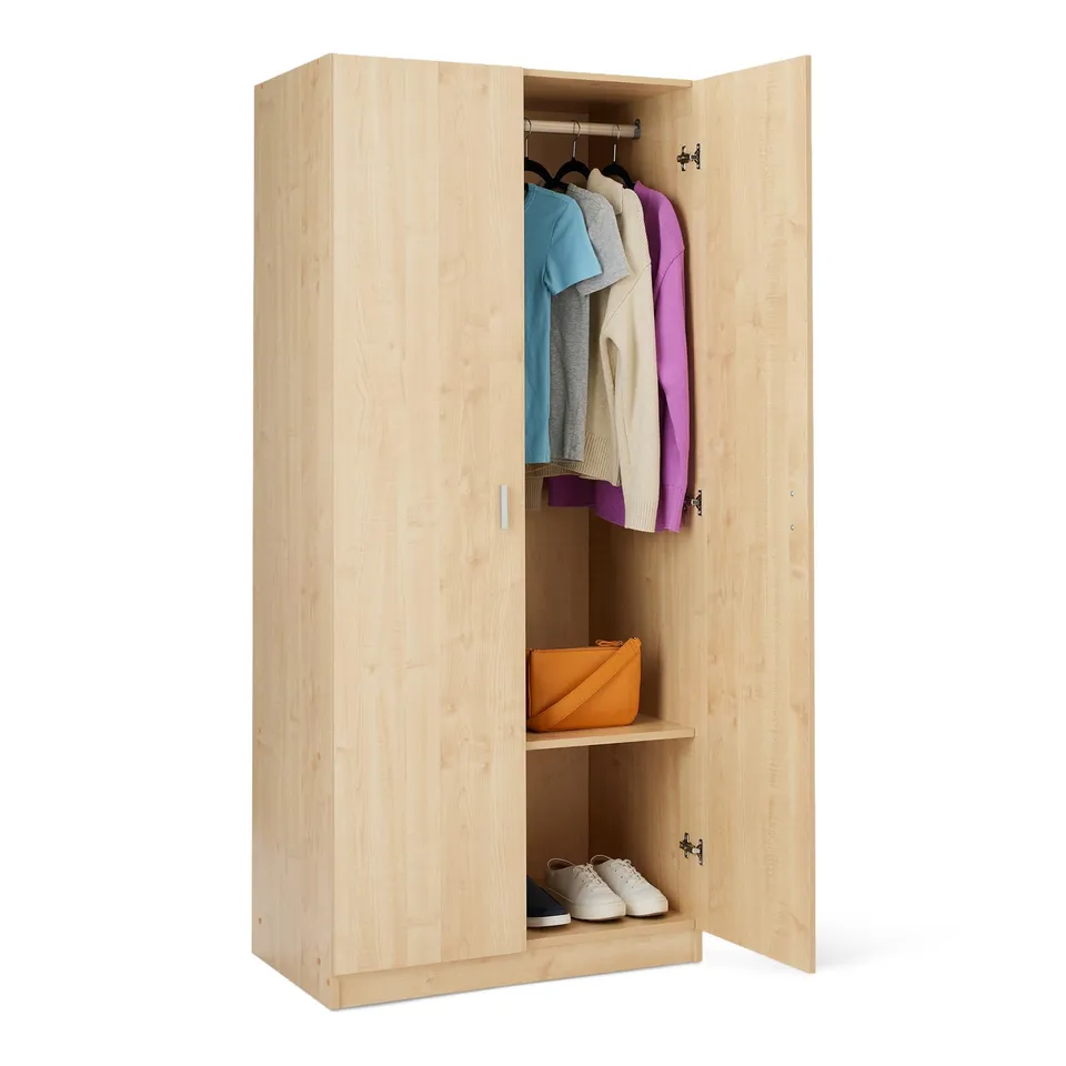 AmazonBasics Guardaroba Legno 2 Ante Quercia 80x180 cm