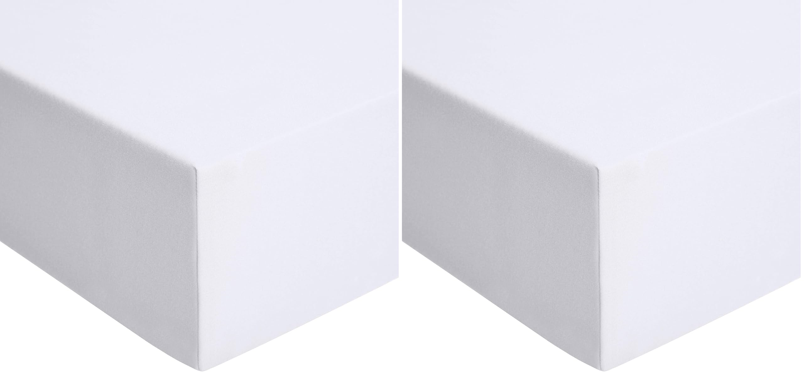 AmazonBasics Lenzuolo con Angoli 140x200 Bianco Jersey Cotone