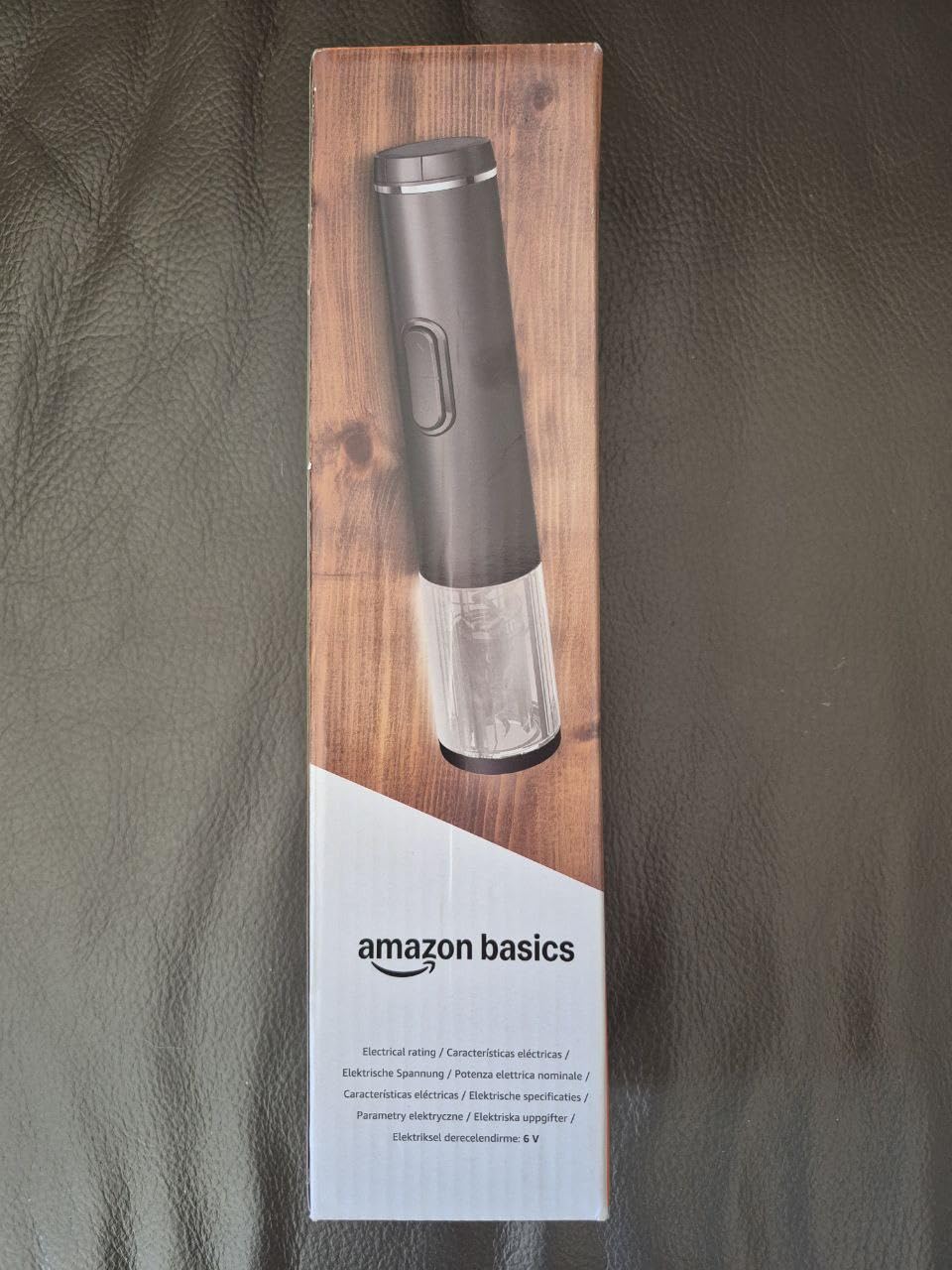 Amazon Basics Apribottiglie Elettrico Nero a Batteria Acciaio