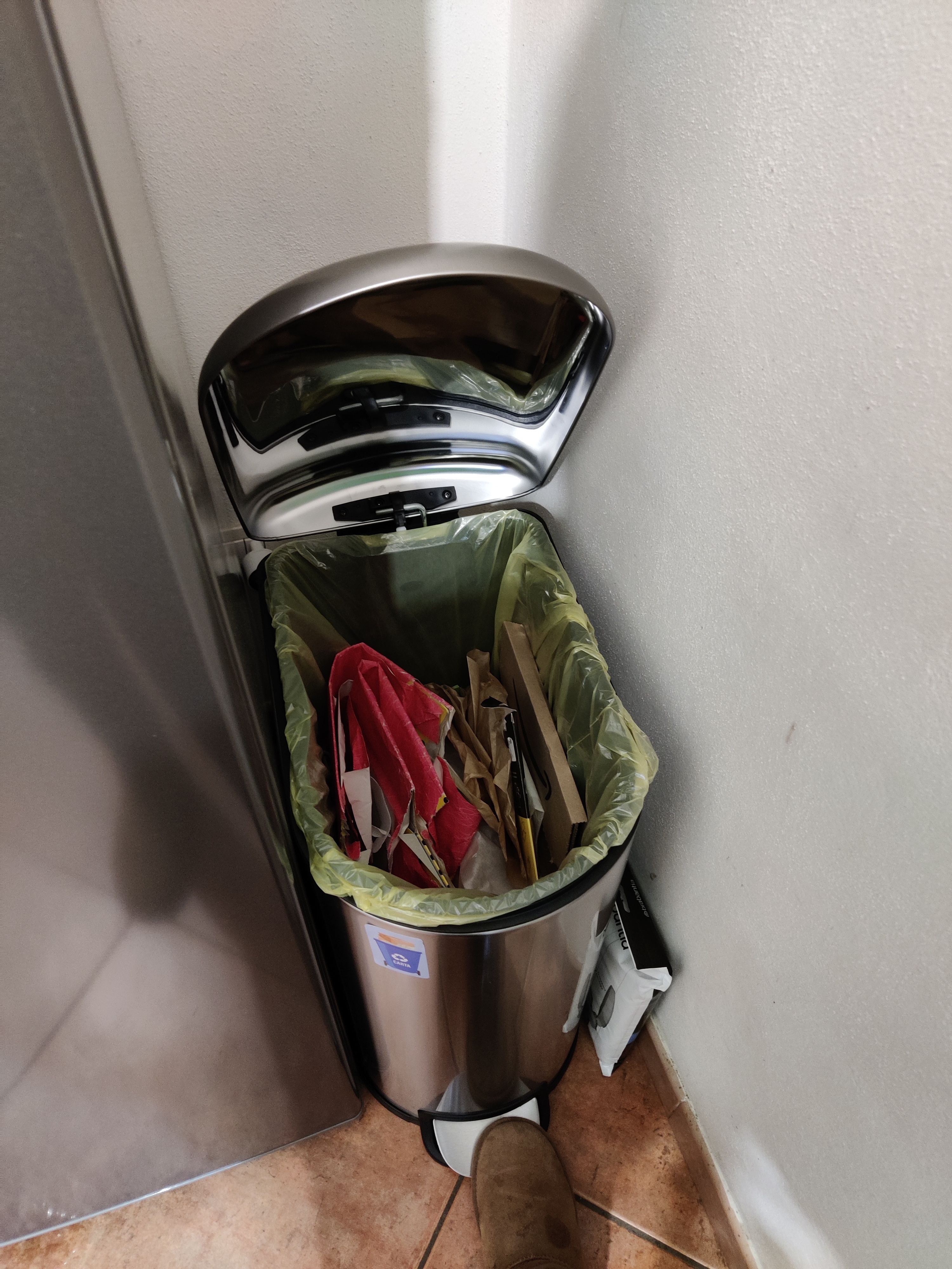 Amazon Basics Pattumiera con Pedale Acciaio Inox 10 L slim