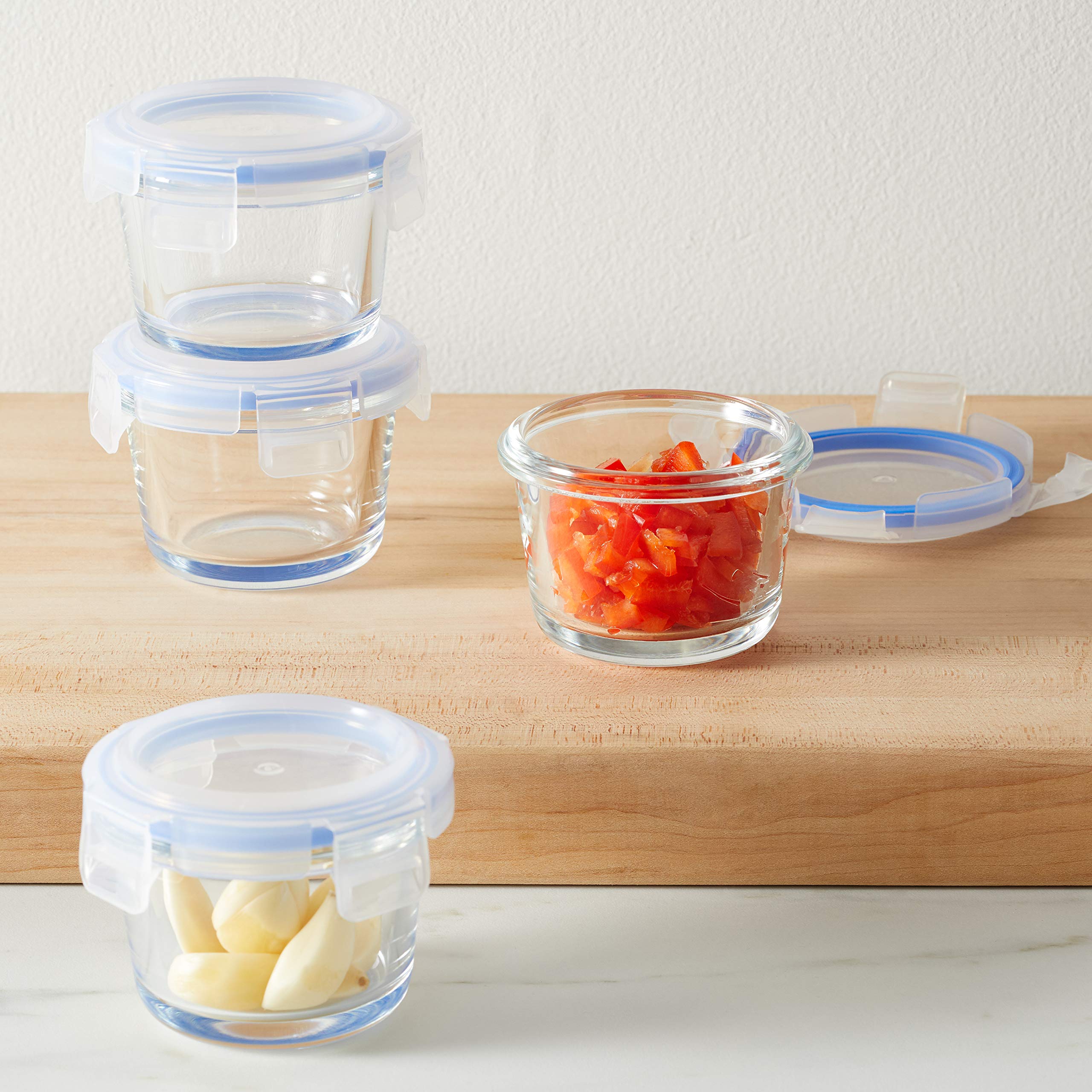 AmazonBasics ABL001 contenitori vetro 120 ml 4 pezzi borosilicato