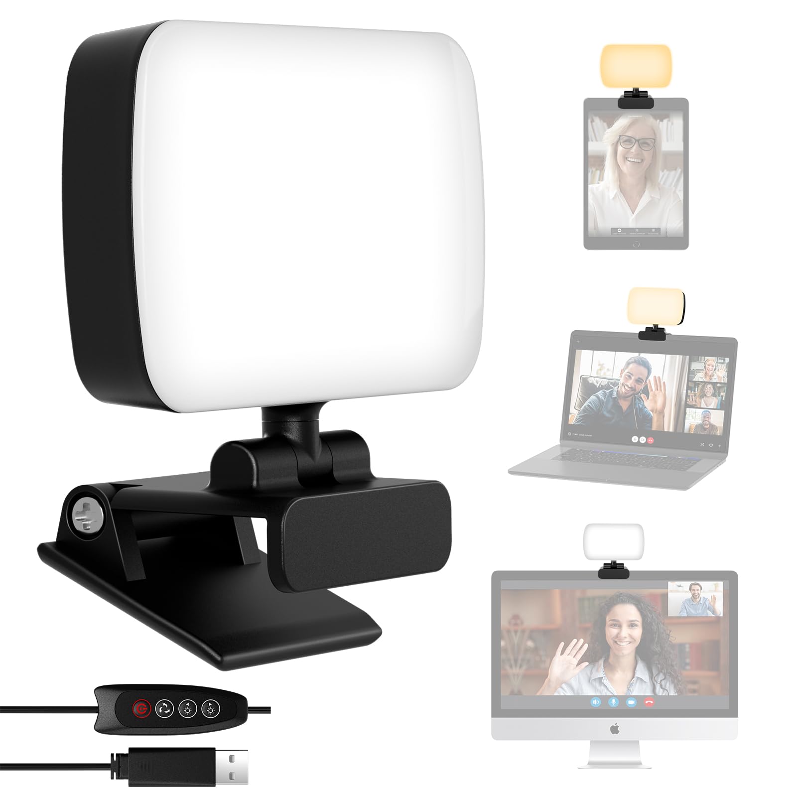 RealPlus Luce Videoconferenza LED USB Clip 3000-6500K Dimmerabile