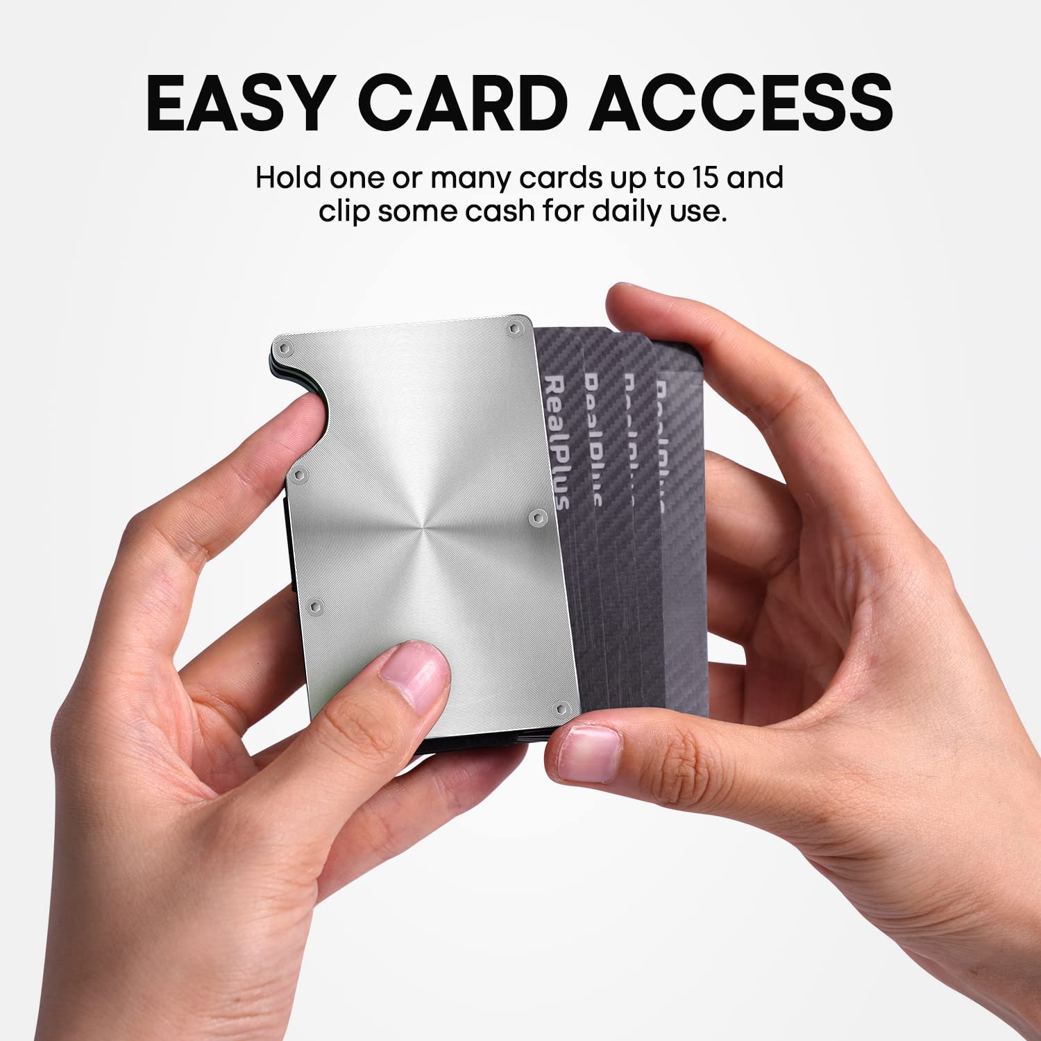 RealPlus CD-Argento porta carte metallo argento RFID