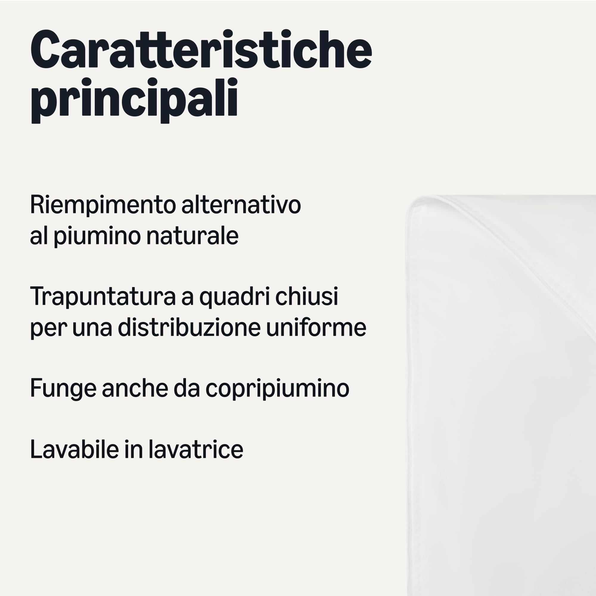 Amazon Basics Piumino Matrimoniale 4 Stagioni 220x240 Bianco 300 gsm