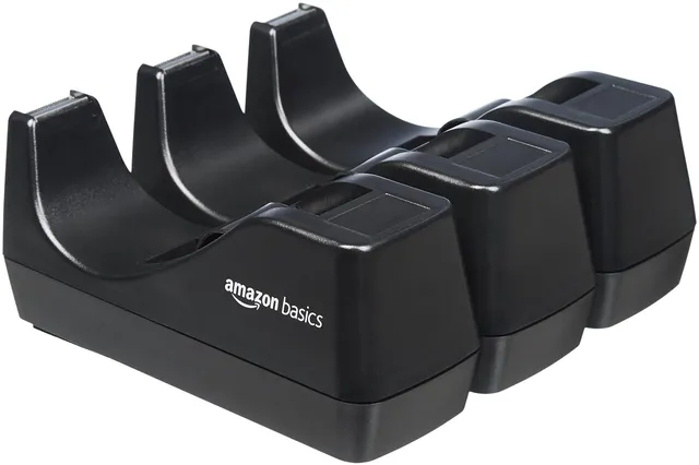 Amazon Basics Dispenser Nastro Adesivo Nero 3 Pezzi Ufficio