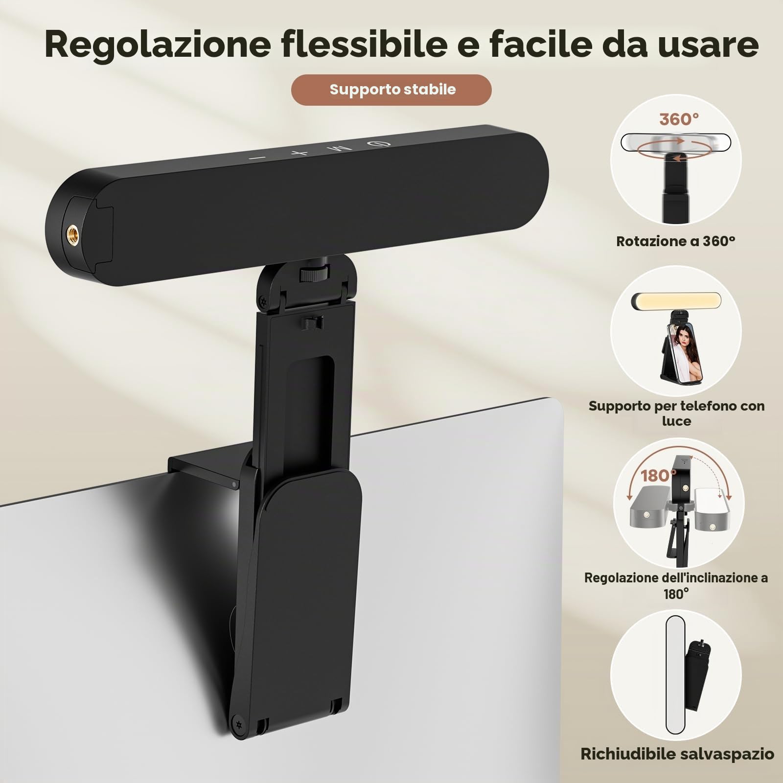 RealPlus luce video LED con supporto 1 pezzo luce morbida