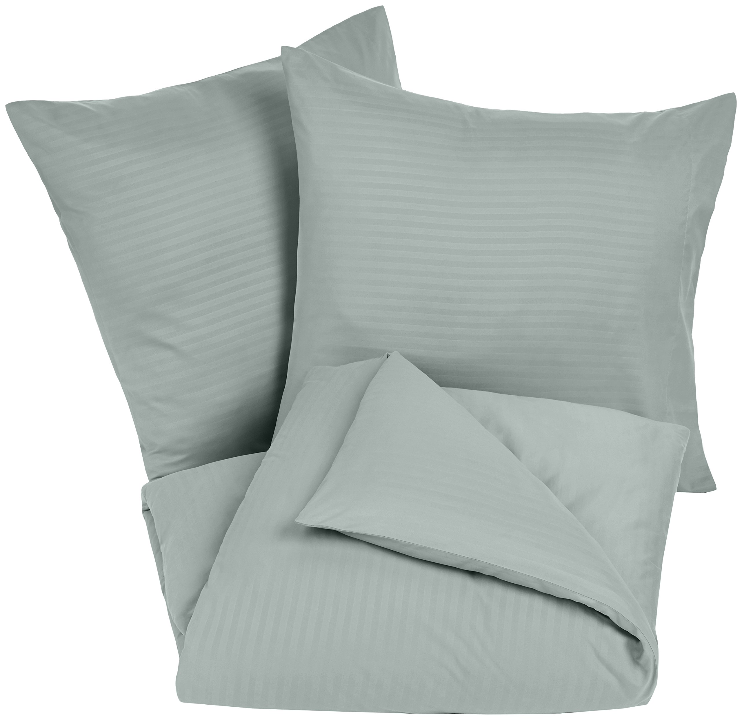 Amazon Basics Set Copripiumino Matrimoniale 3 Pezzi Grigio Scuro