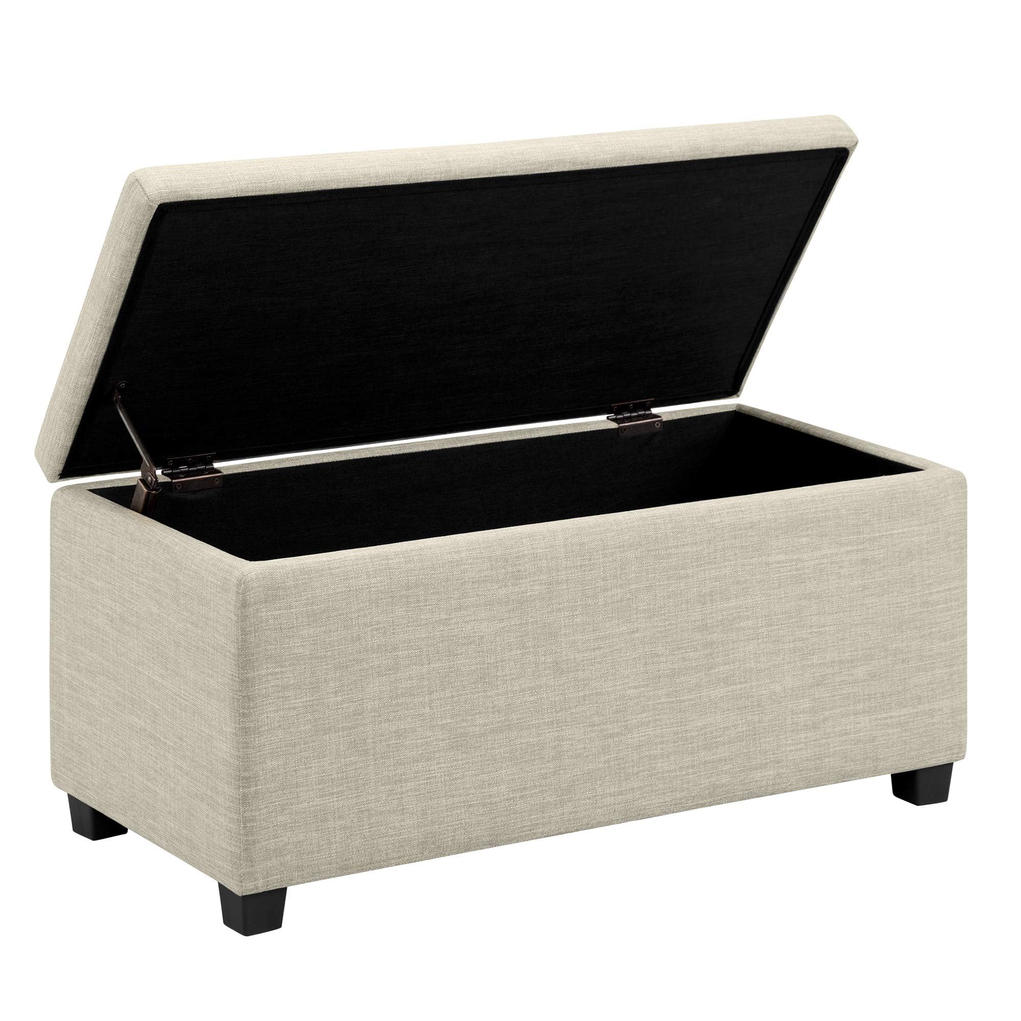 Amazon Basics Panca Contenitore Grigio Chiaro 91 cm in Tessuto