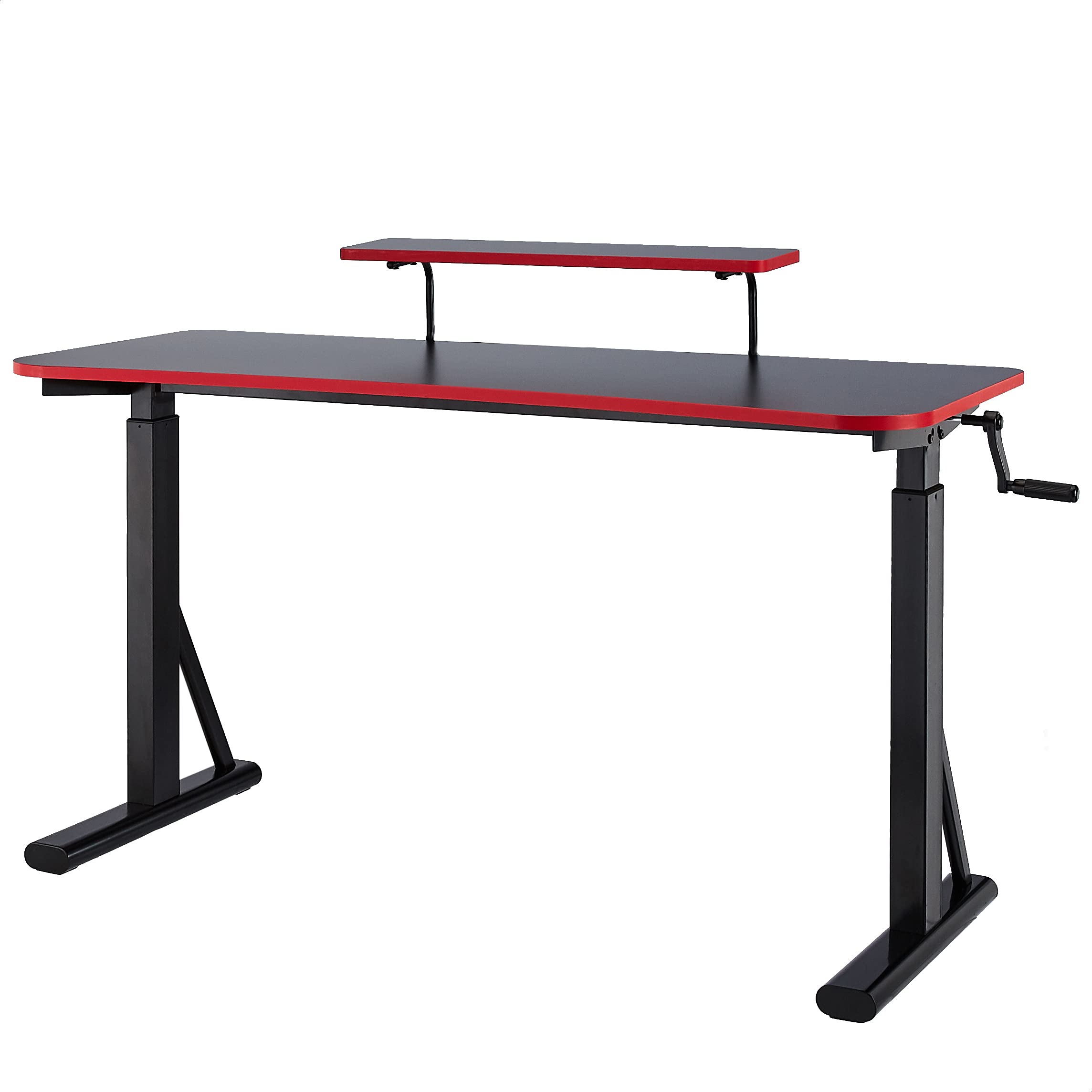 Amazon Basics scrivania gaming 140cm altezza regolabile rossa