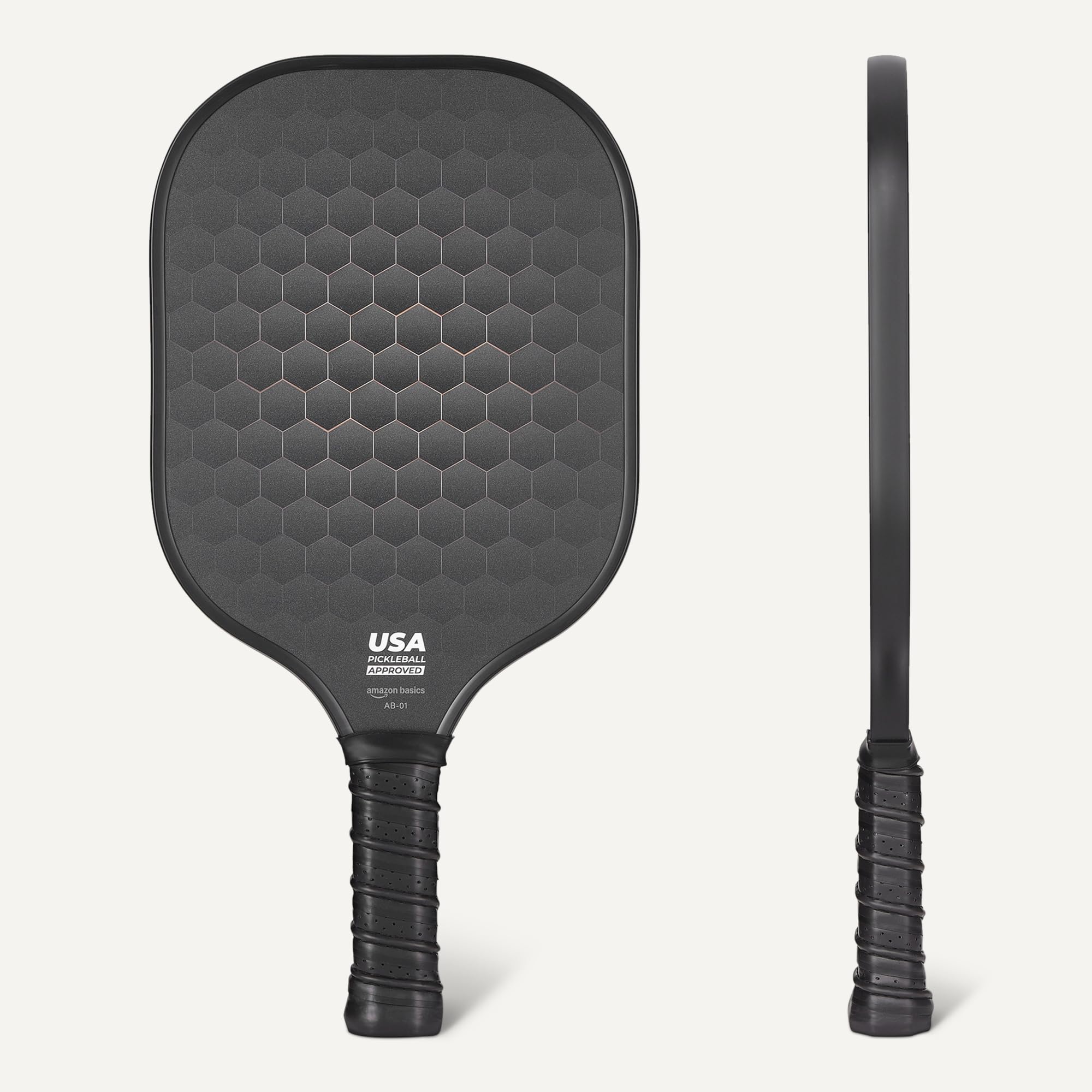 Amazon Basics Stealth racchette da pickleball set 2 nero vetro