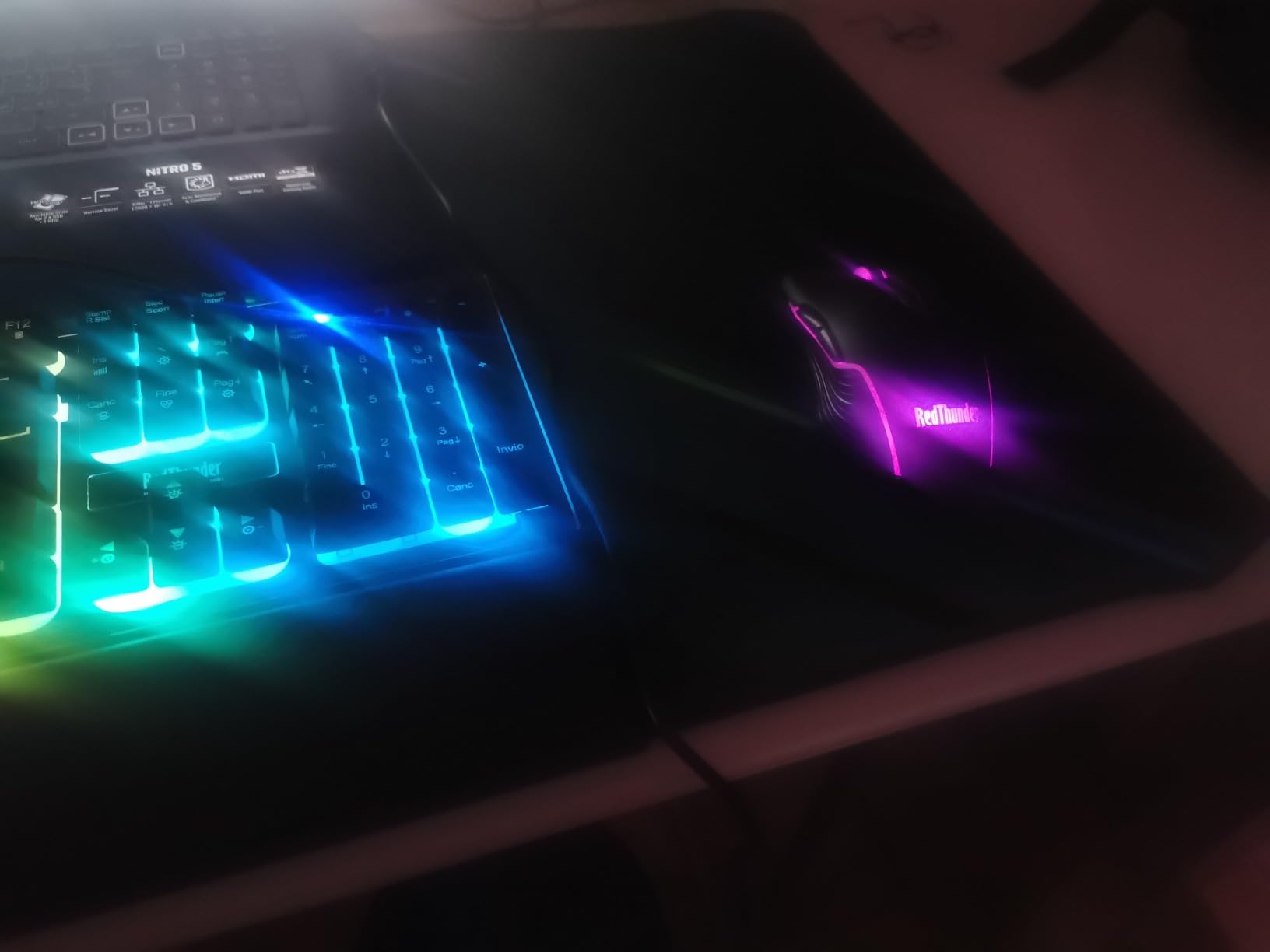 RedThunder K10 Combo Tastiera Mouse Gaming Nero RGB