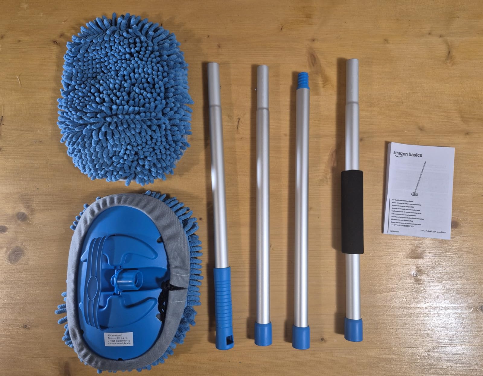 Amazon Basics Spazzola Lavaggio Auto Telescopica 158 cm Blu