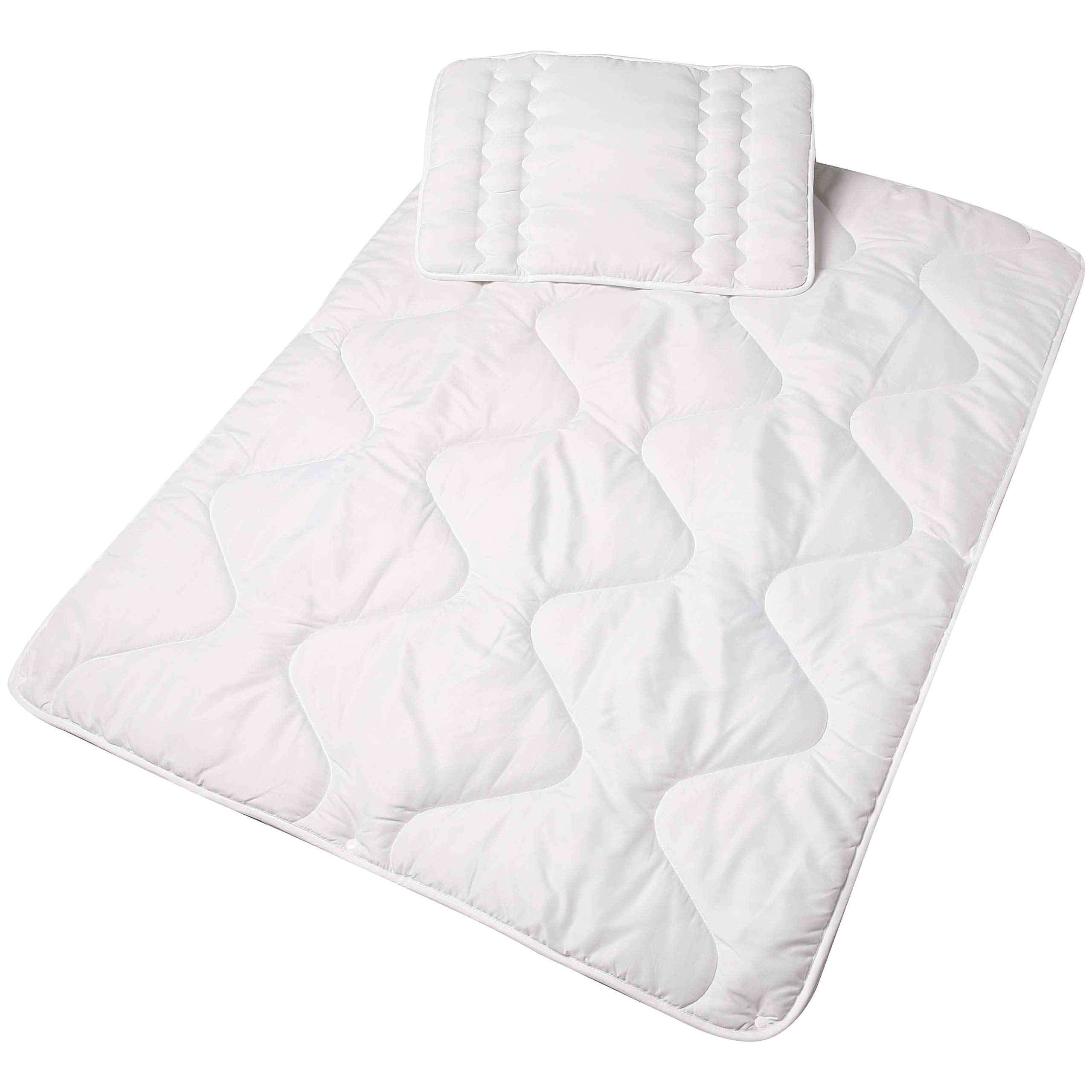 Amazon Basics Piumino 4 Stagioni Bambino Bianco con Cuscino