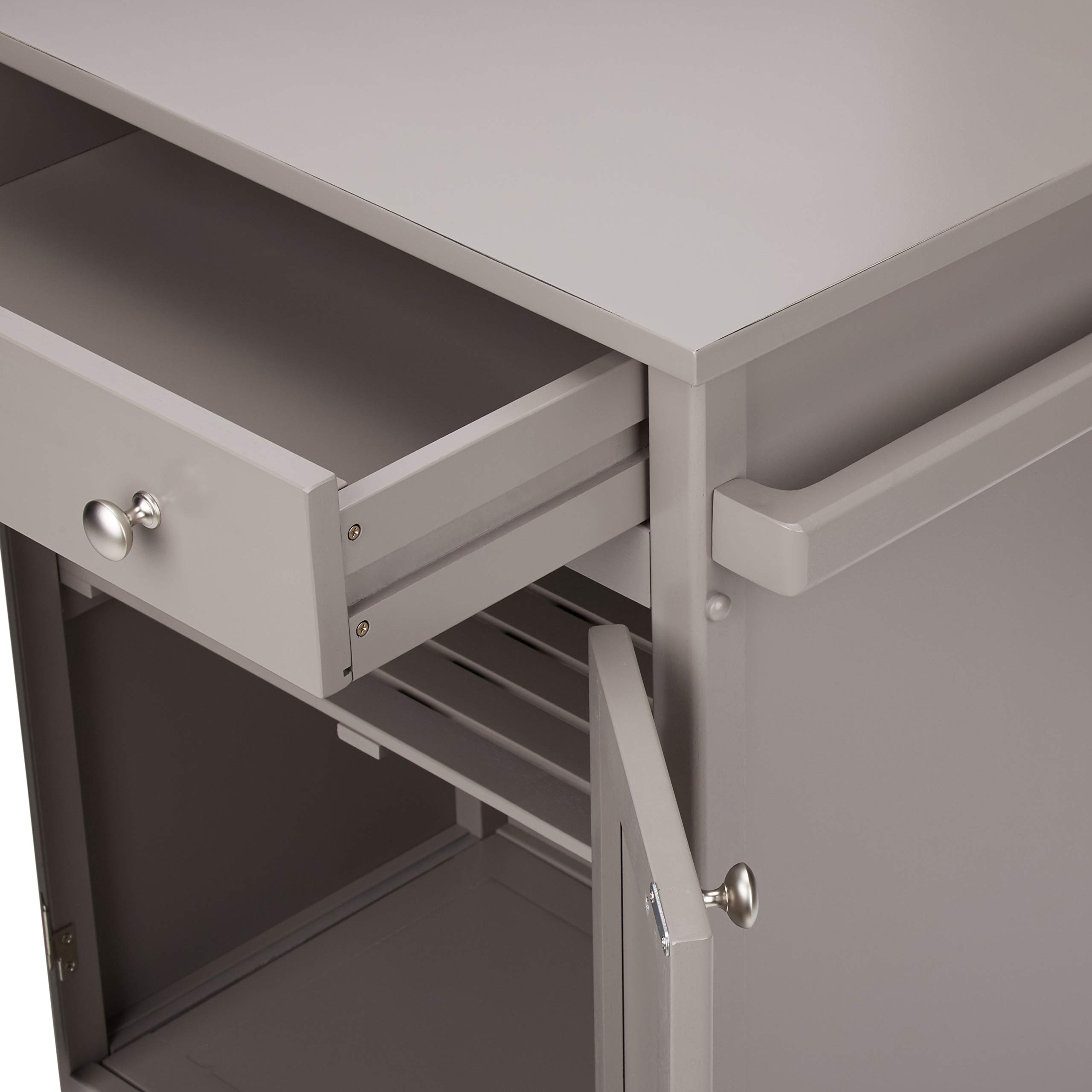 Amazon Basics Classico carrello cucina legno grigio rustico con ruote
