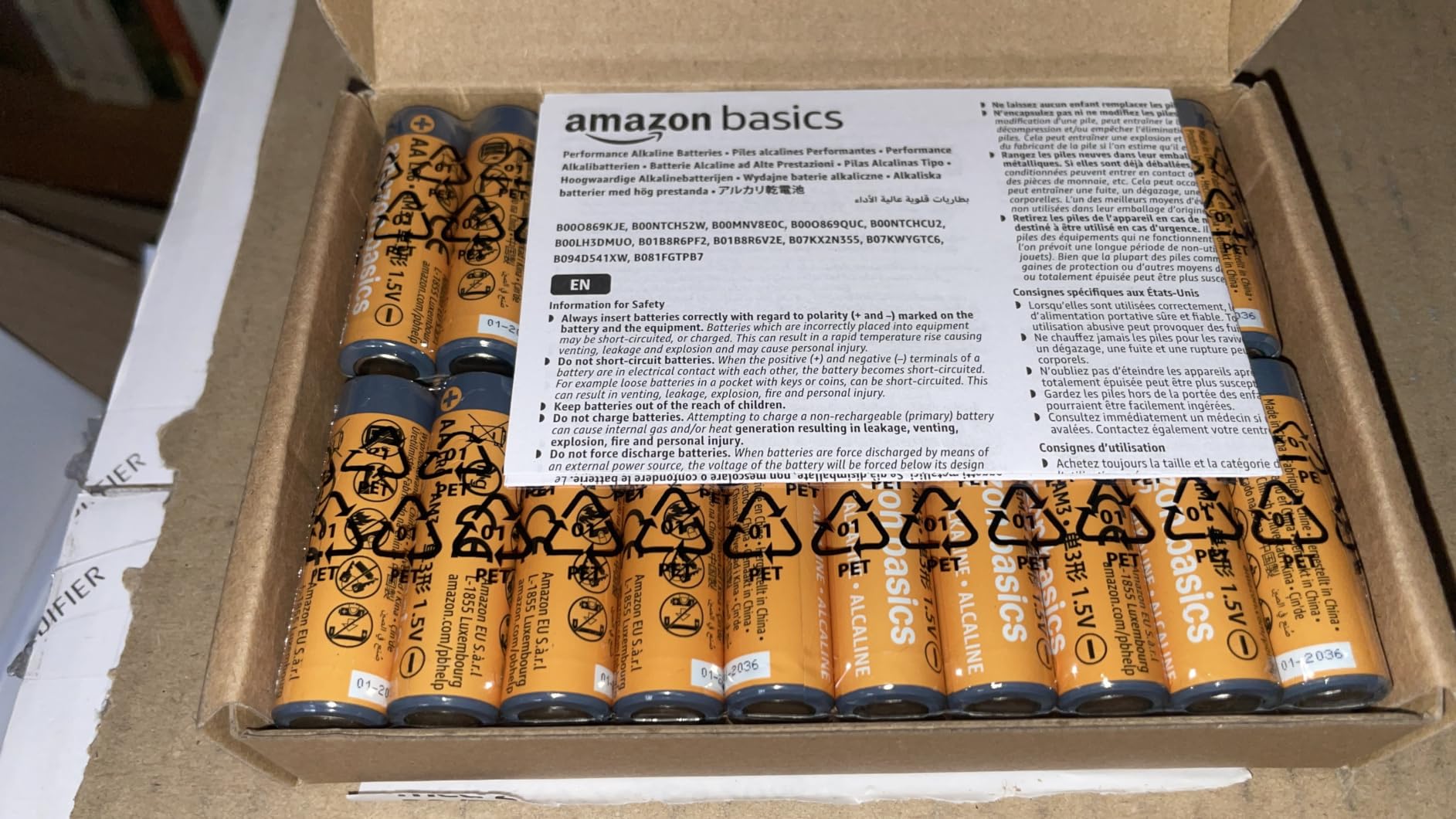 Amazon Basics batterie alcaline AA 1,5V confezione da 48 lunga durata