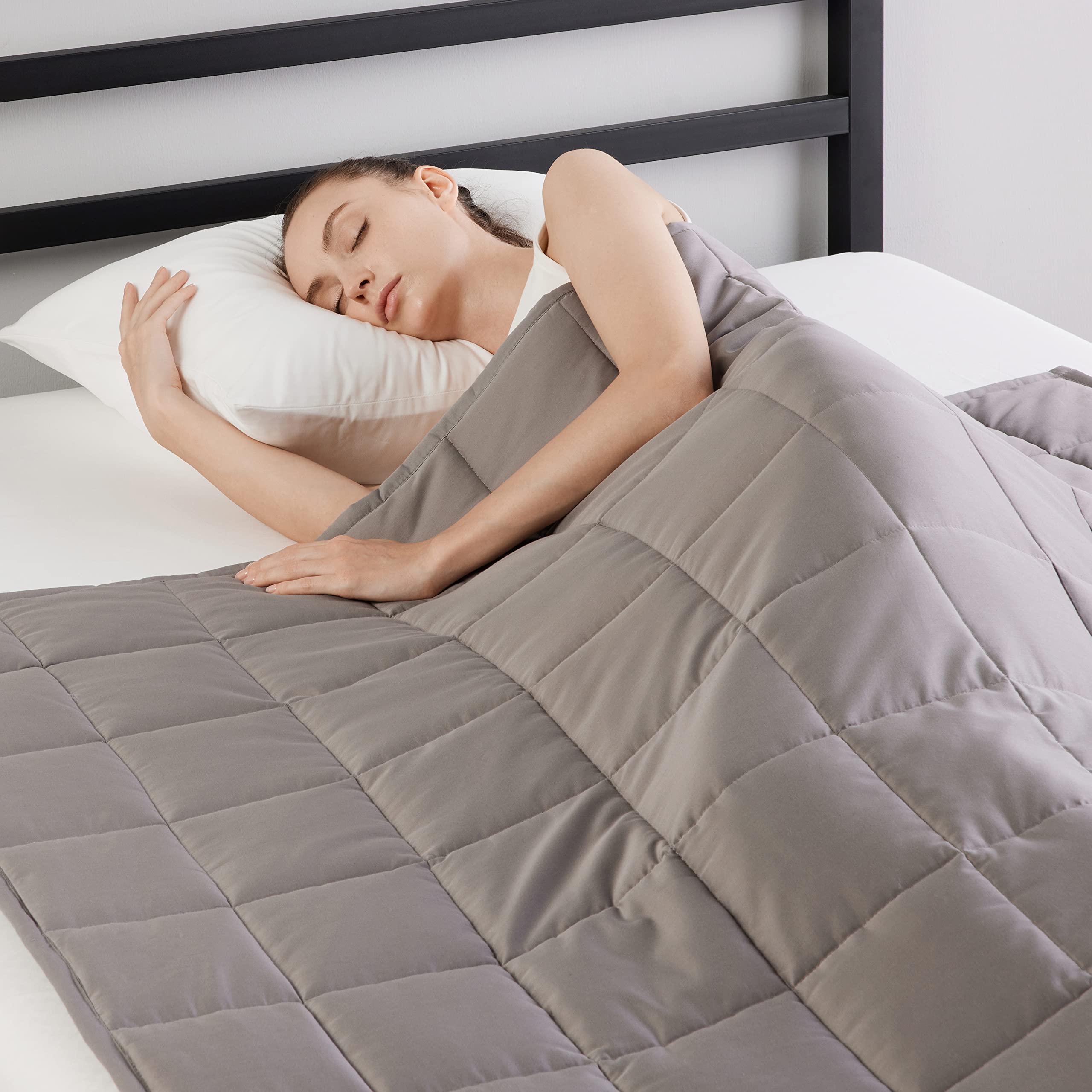 AmazonBasics Coperta Ponderata Cotone 5,4 kg 150x200 Grigio