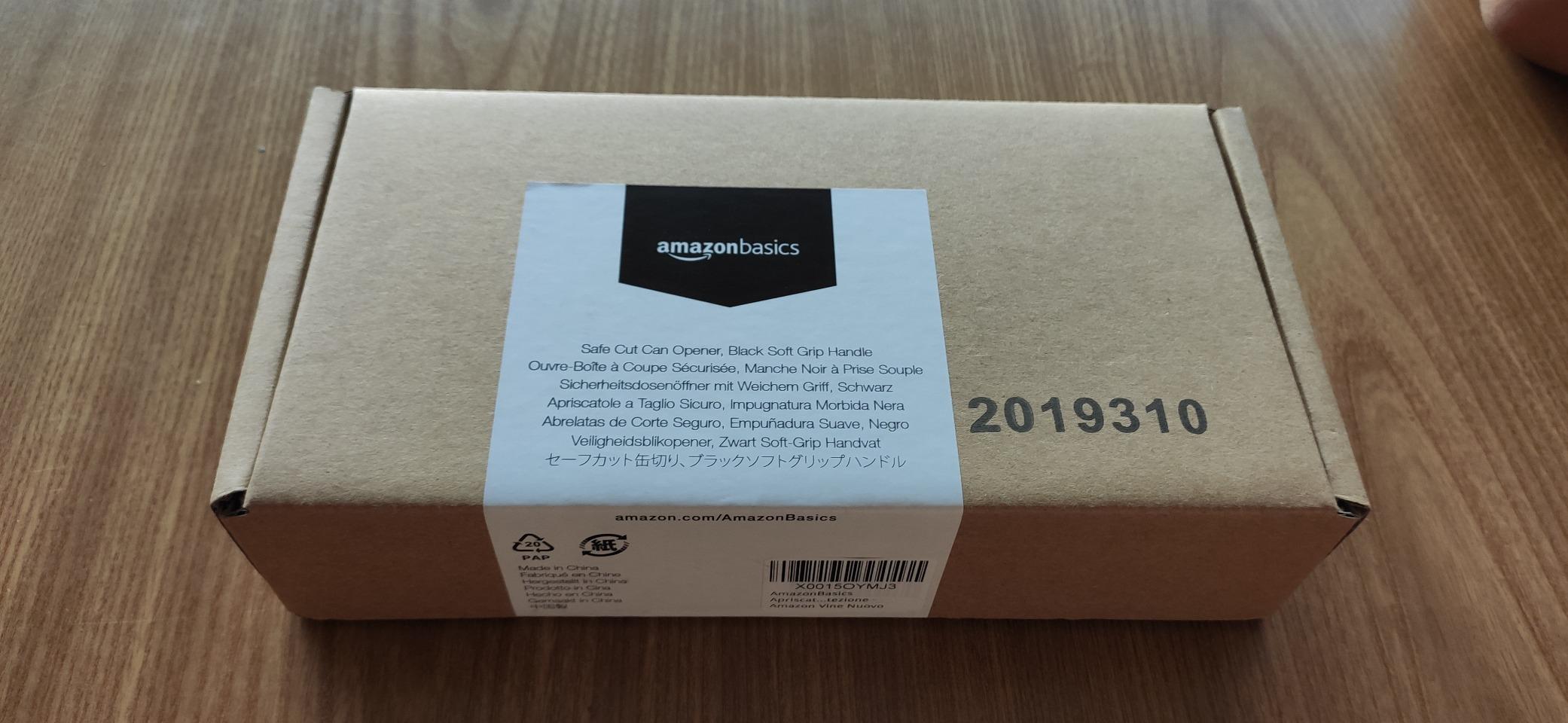 AmazonBasics apriscatole manuale nero manico morbido grande