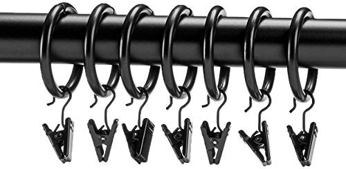AmazonBasics Anelli Tenda con Clip 25 mm Nero 7 Pezzi