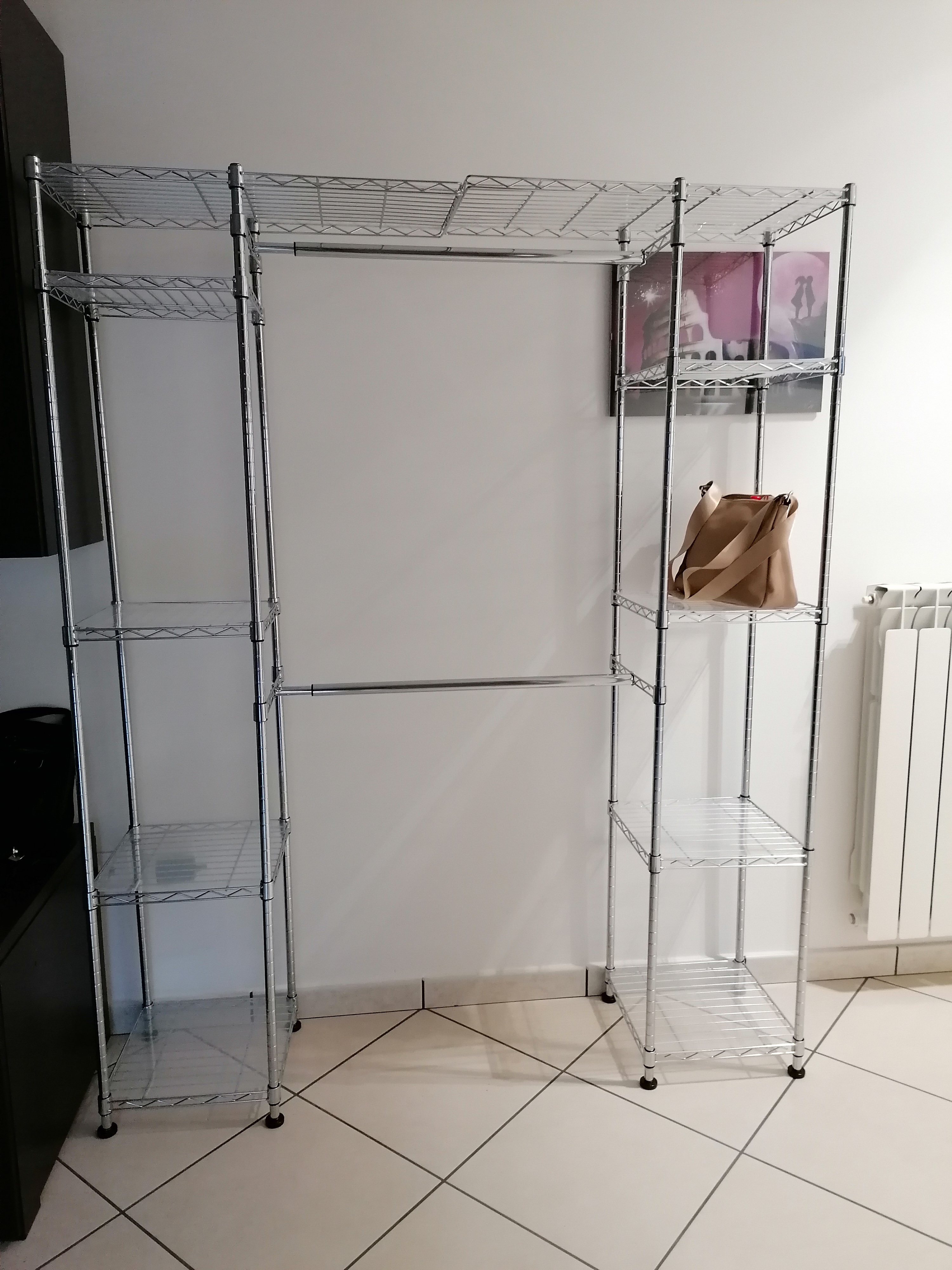 AmazonBasics Organizer Armadio Espandibile Nero Acciaio 203 cm
