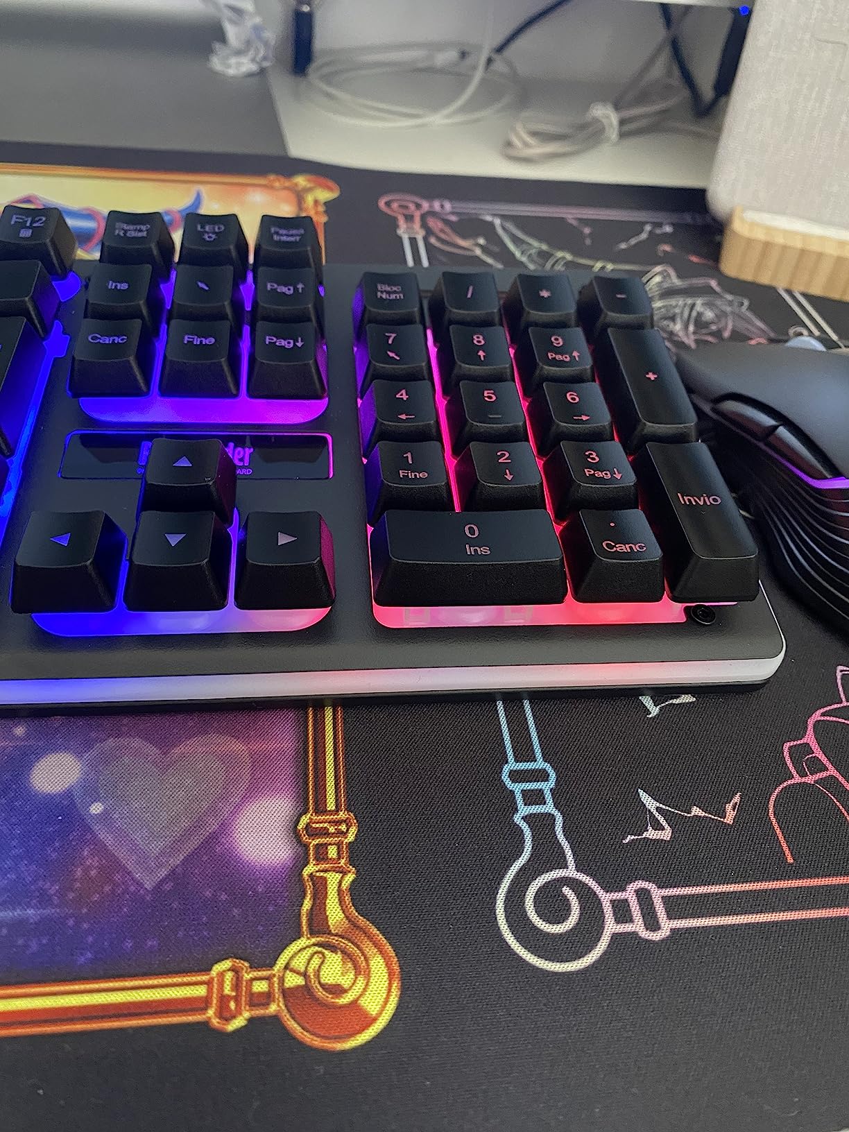 RedThunder K10 Set Tastiera Mouse Wireless RGB Nero IT