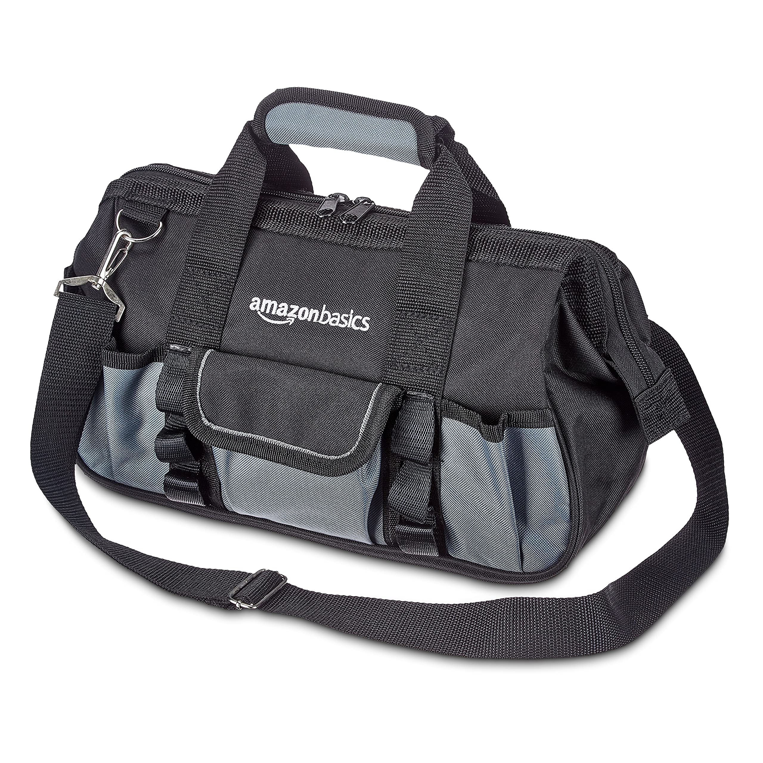 Amazon Basics Borsa Portautensili 40,6 cm Nero Grigio 26 Tasche