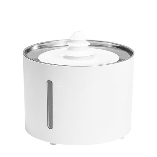 Amazon Basics fontana acqua gatti 3 L acciaio inox bianca