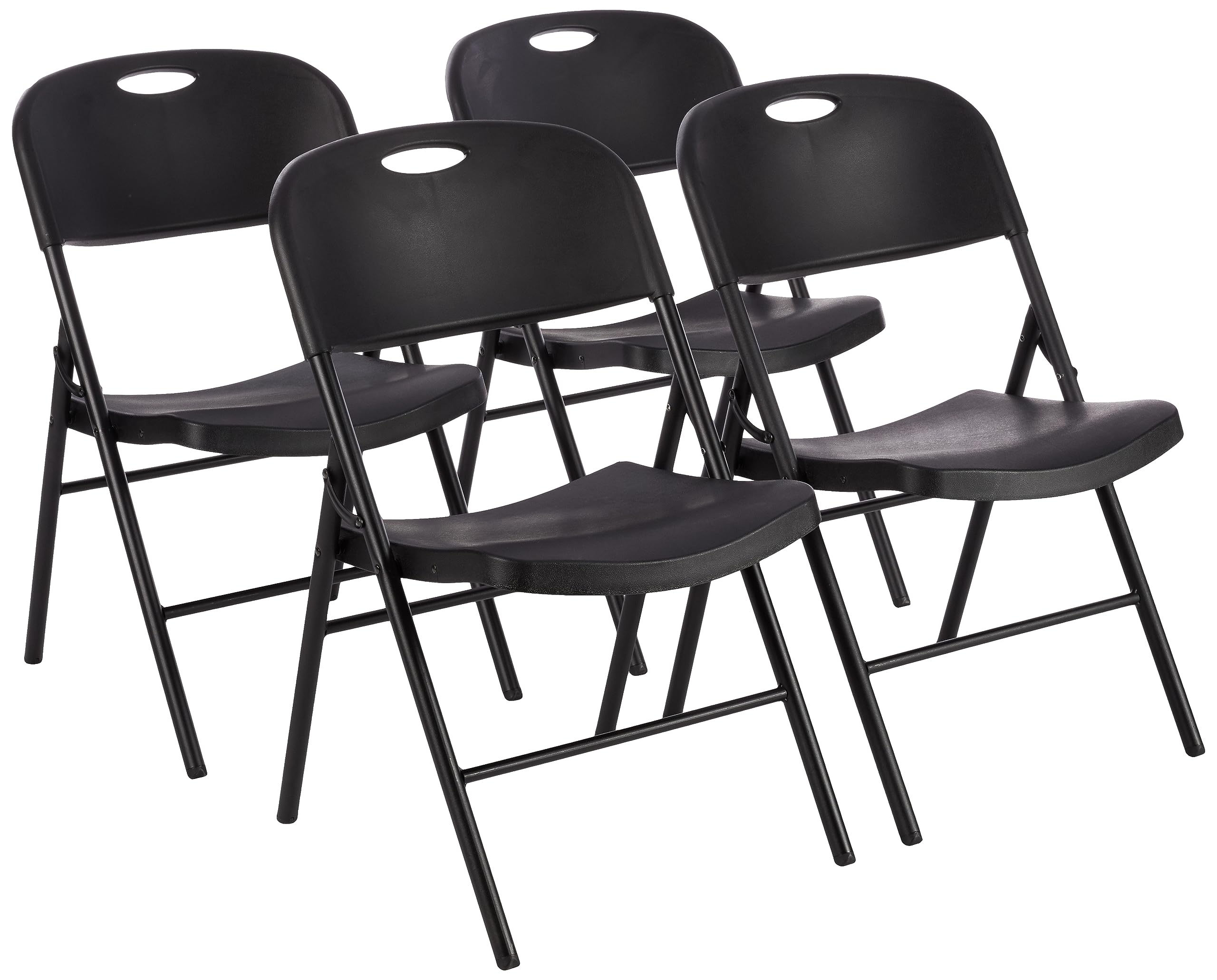 AmazonBasics Sedie Pieghevoli Nere Set 4 Portata 158 Kg