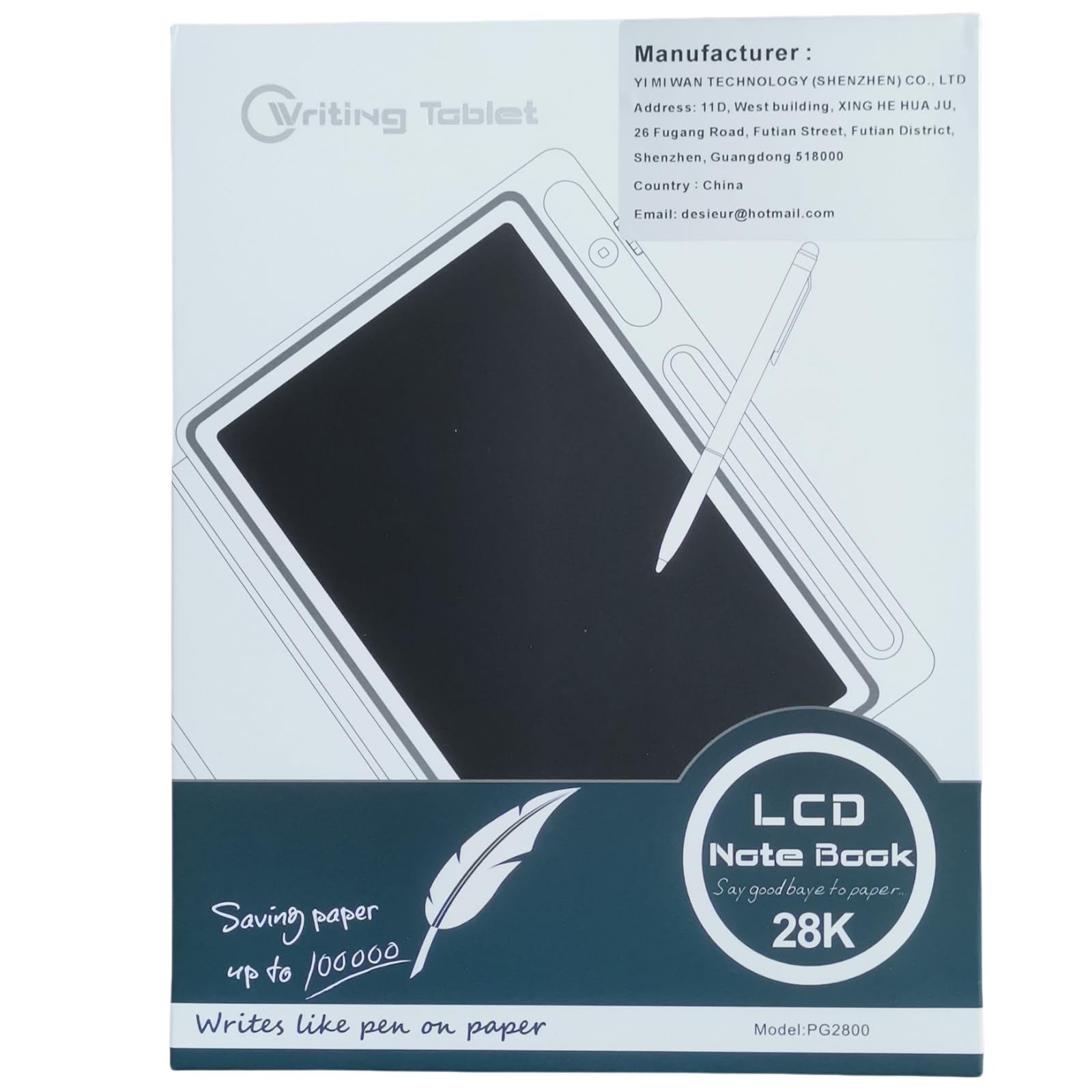 EMEBAY Tablet Disegno LCD 10,1 Pollici Nero con Custodia