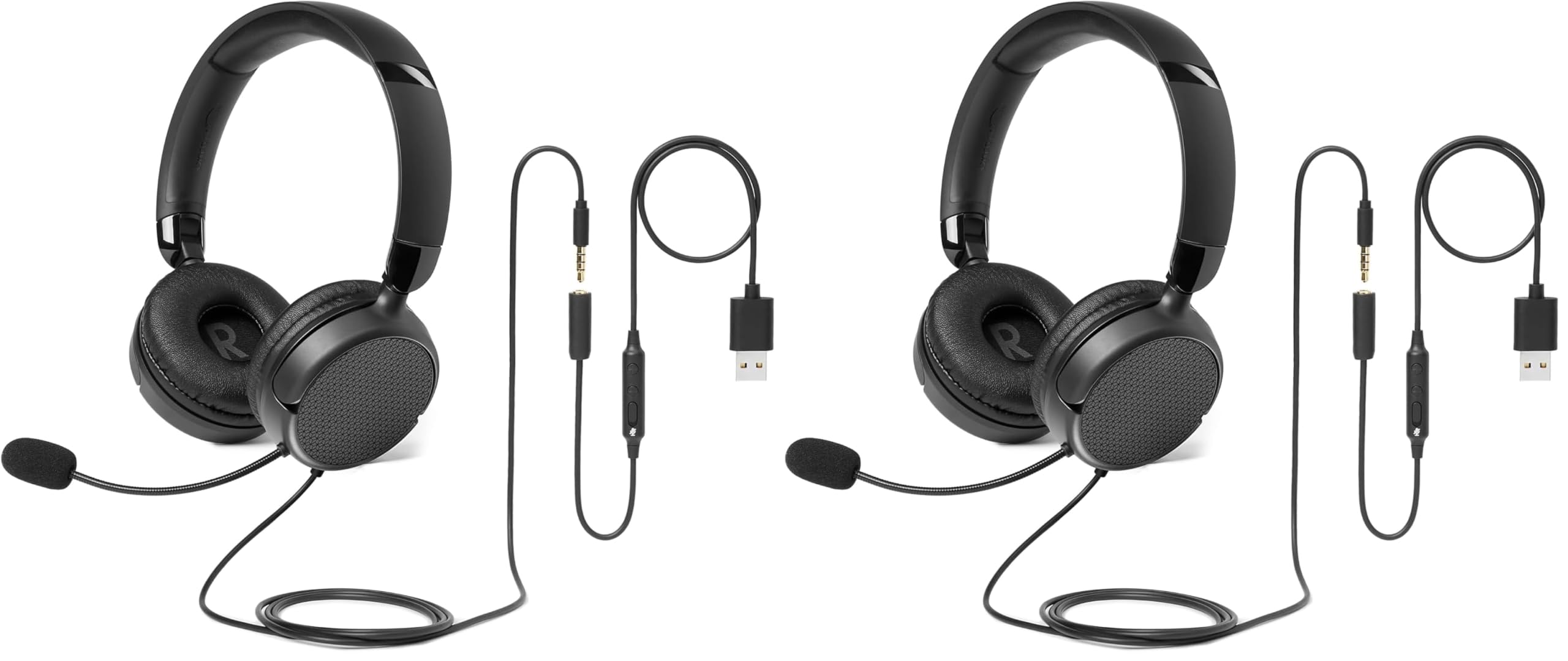 Amazon Basics Cuffie Cablate con Microfono Nere USB 3,5 mm
