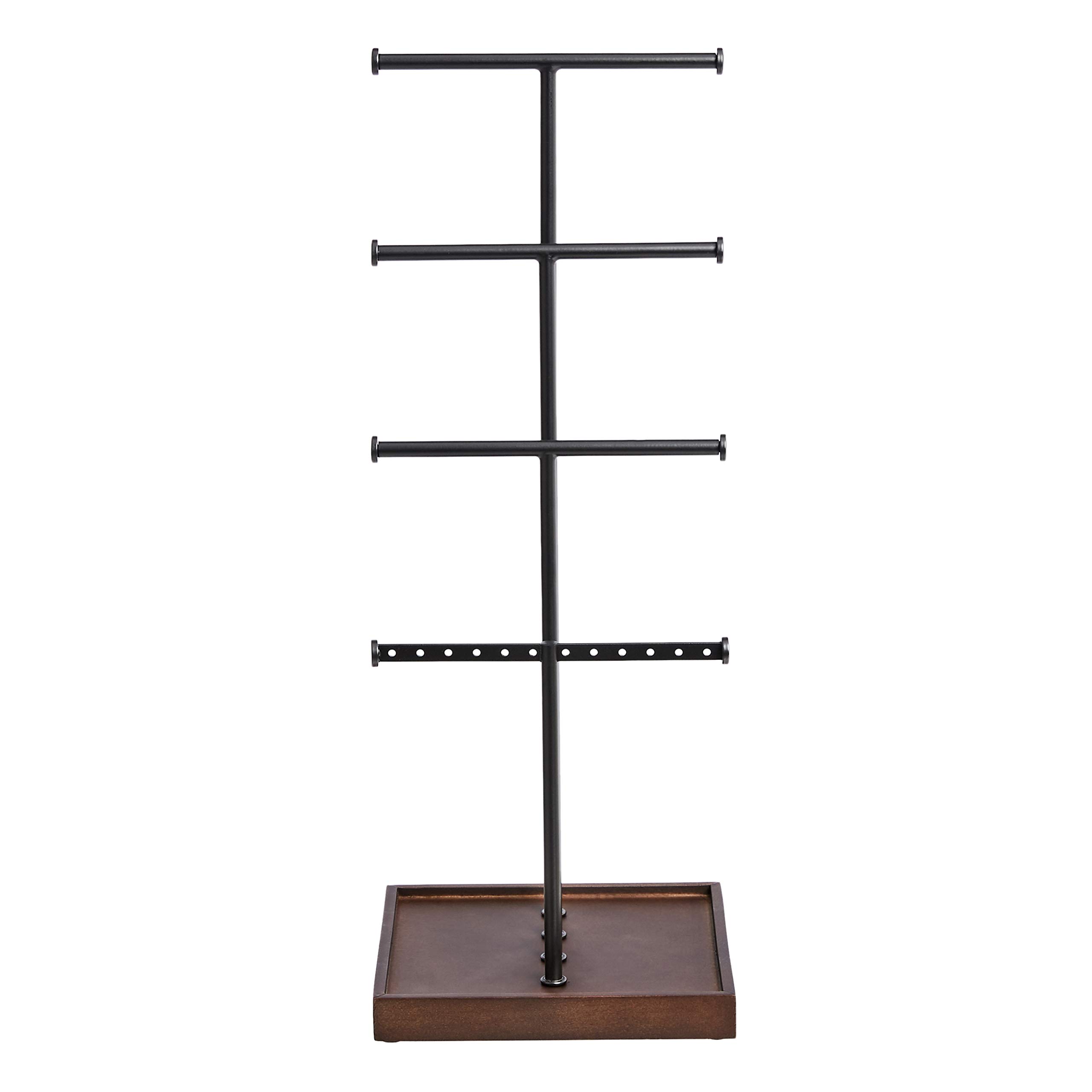 AmazonBasics Portagioielli Albero 4 Livelli Noce/Nero