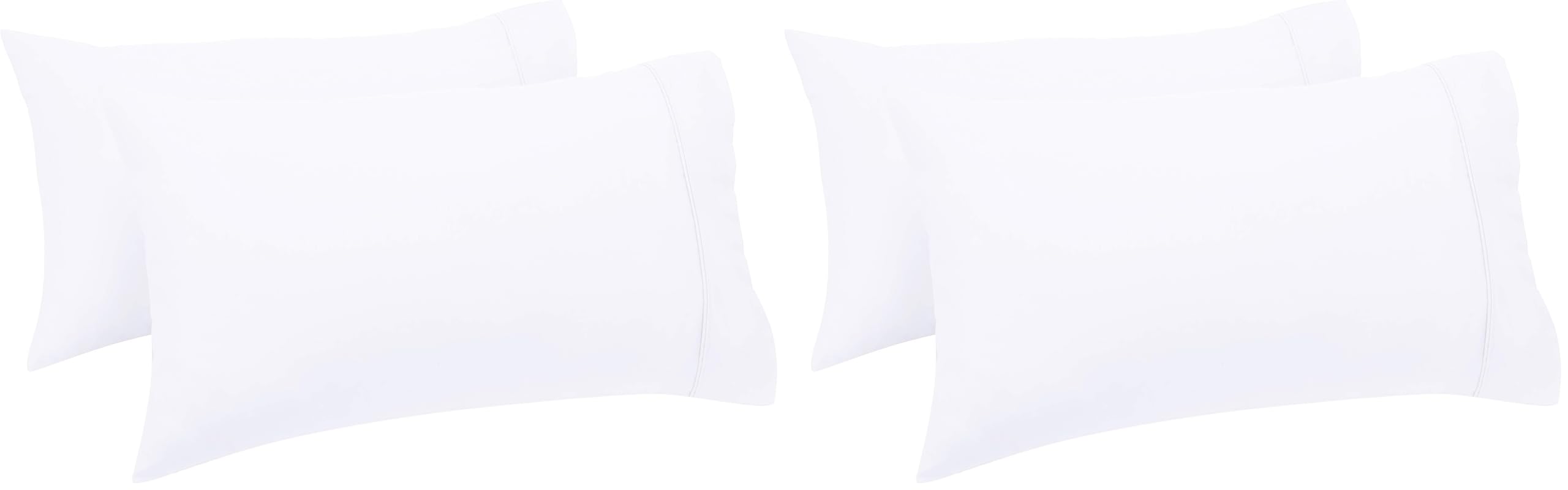 Amazon Basics Federe cotone rasatello 400 fili 50x80 bianche 2 pz