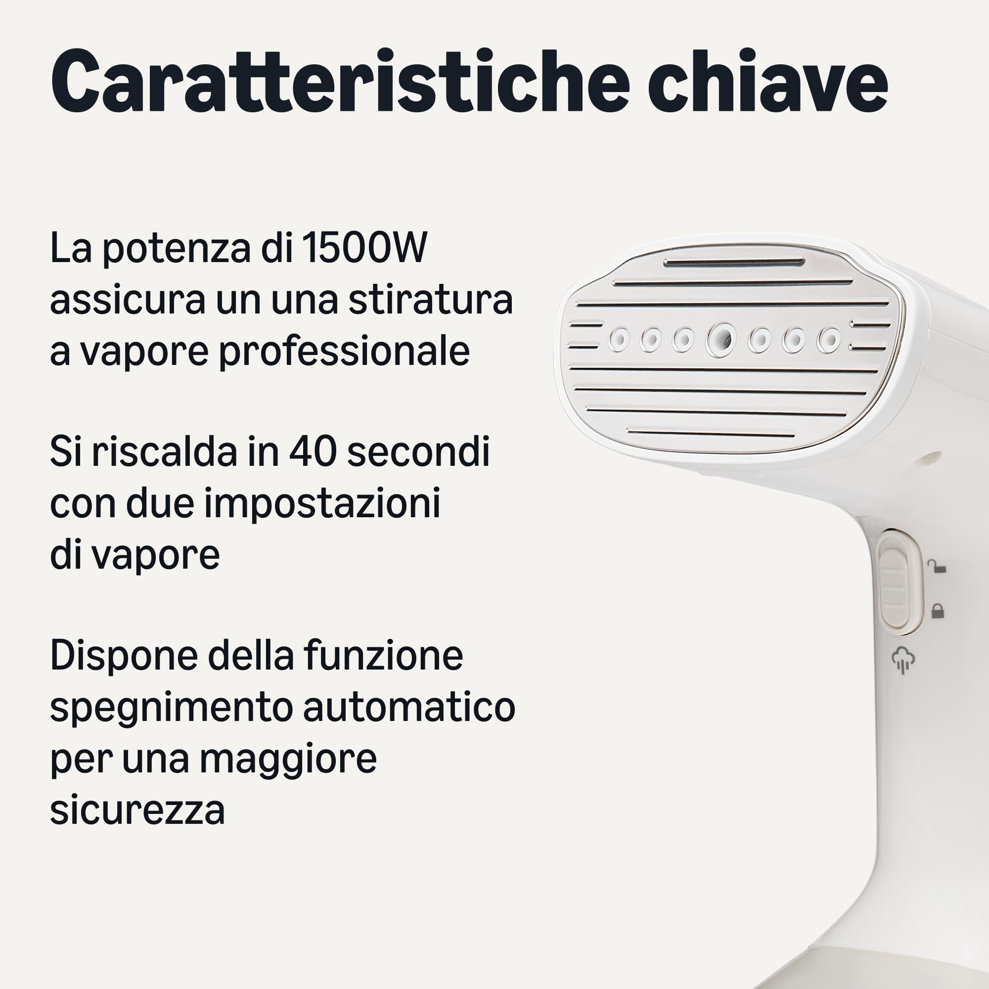 Amazon Basics Turbo Extreme Steam stiratore verticale 1500W bianco