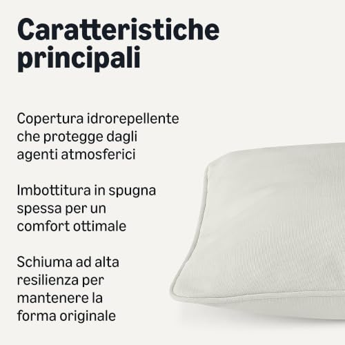 Amazon Basics Cuscino Sedia Giardino 55,9x55,9x7,6 cm Beige Singolo