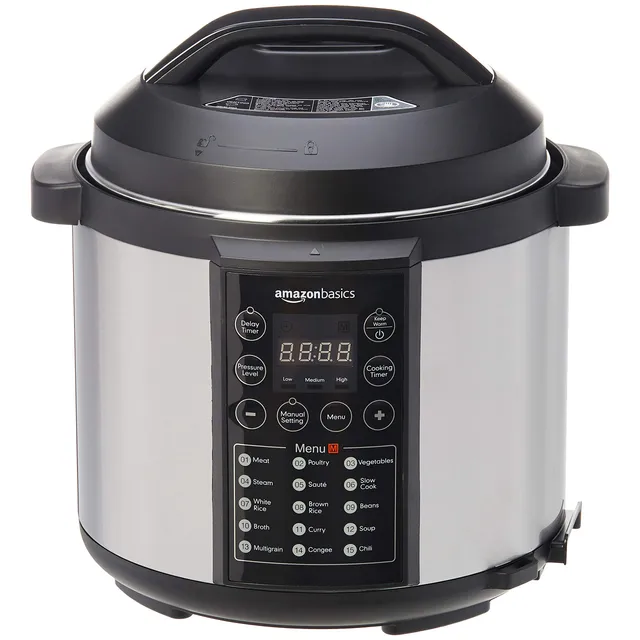 Amazon Basics Pentola Pressione Elettrica 5,5 L 1000 W Inox