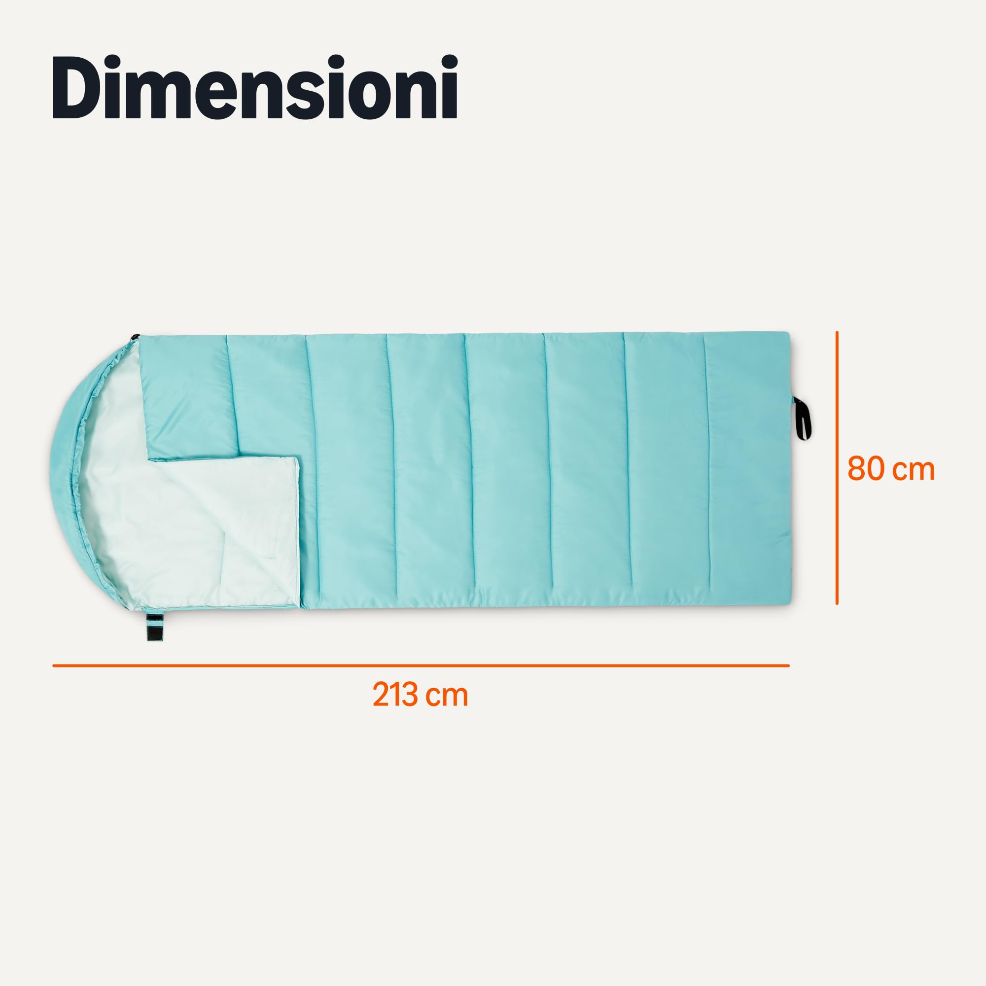 Amazon Basics Sacco a Pelo 50F/10C Blu Acqua 1 Persona 3 Stagioni